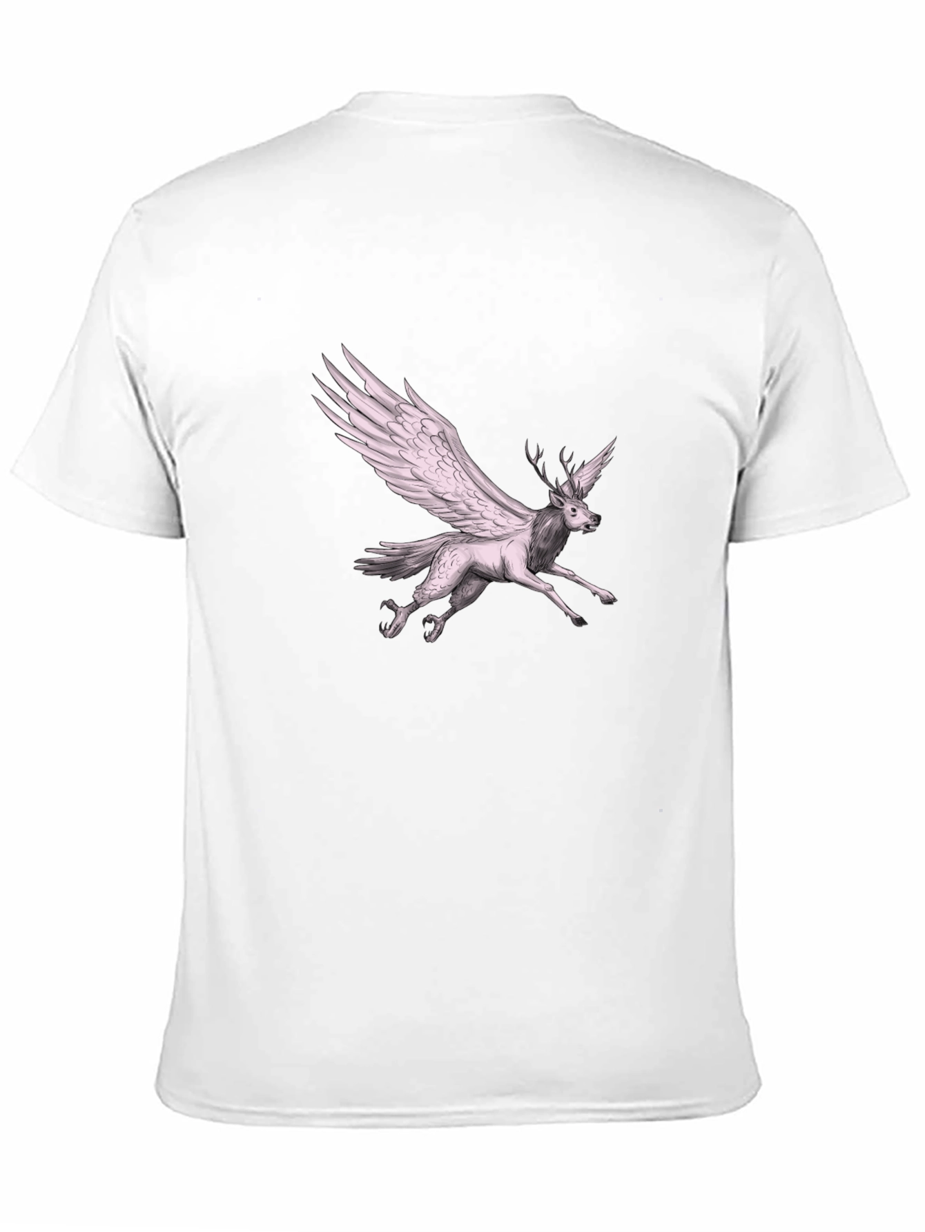 Black Winged Deer Graphic Tee - Unique Fantasy T-Shirt view 11