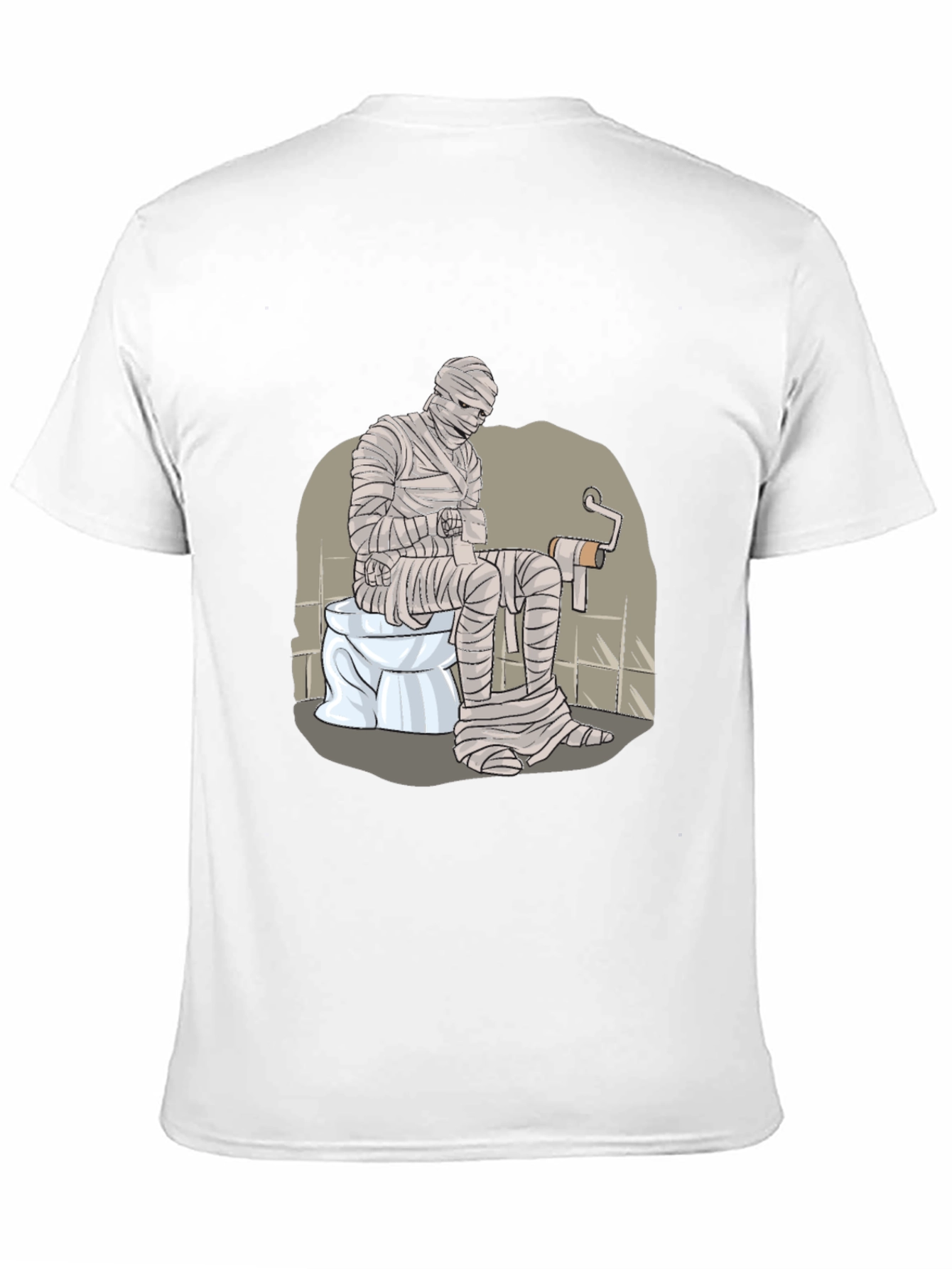 Black Mummy on Toilet Graphic Tee - Funny Halloween T-Shirt view 11
