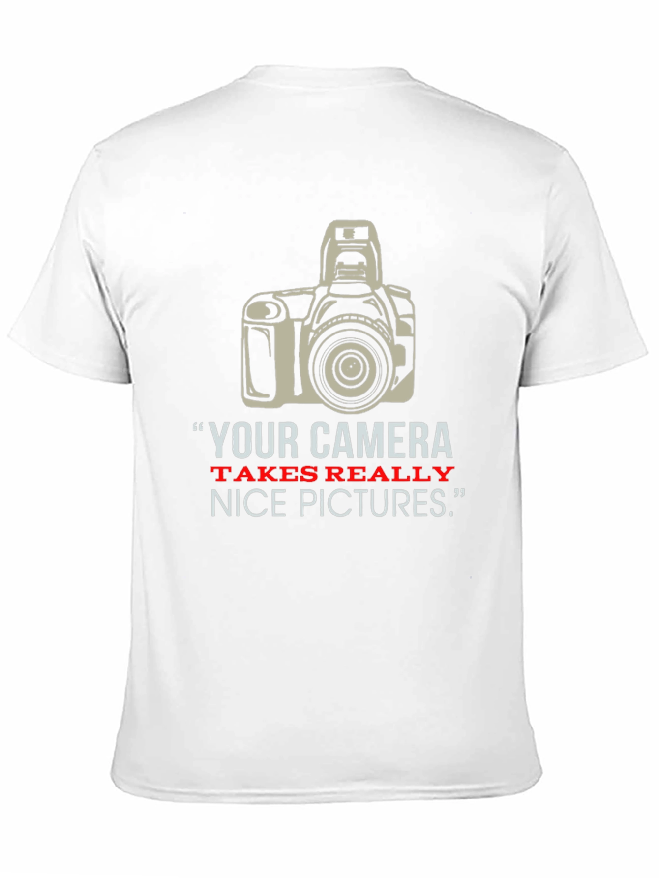 Black Funny Photographer T-Shirt, "Nice Pictures" view 11
