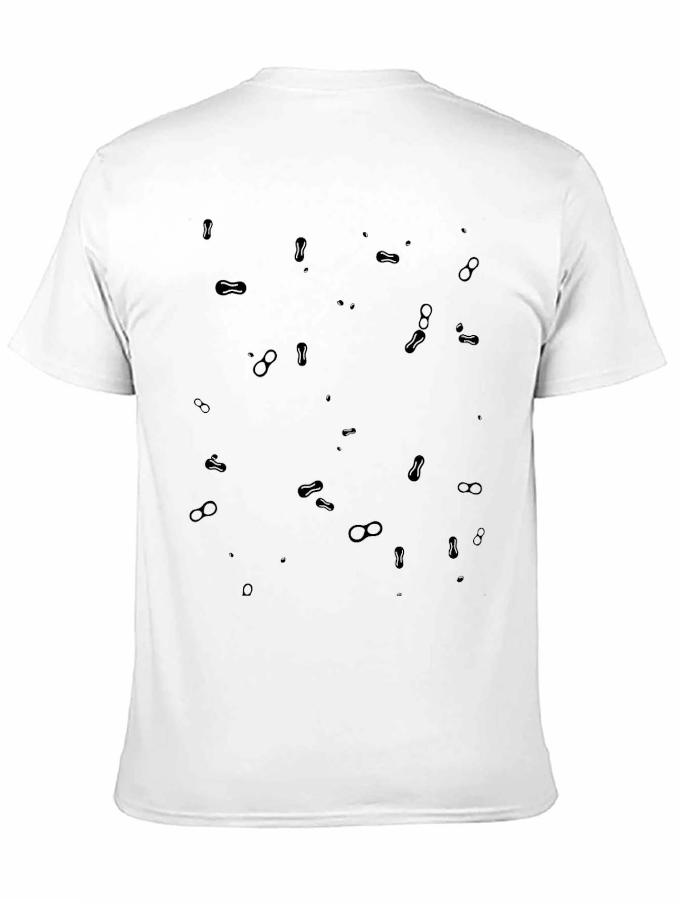 Black Men's Black Peanut Print Casual Tee view 11