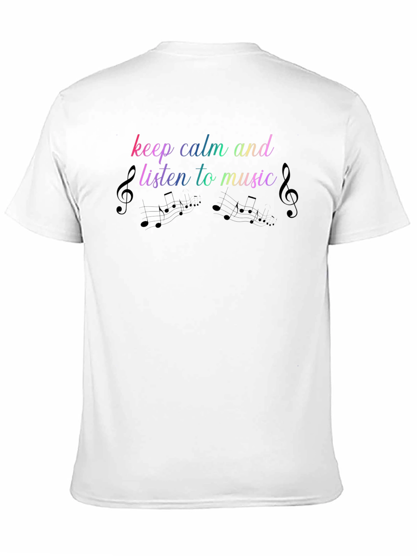 Black Keep Calm Listen to Music T-Shirt view 11
