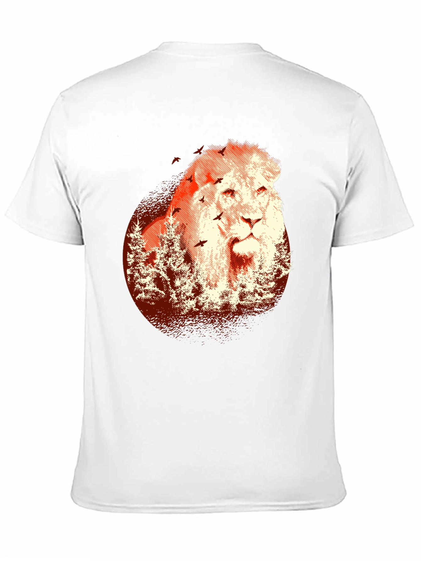 Black Lion & Trees Graphic Tee - Men's Black T-Shirt view 11