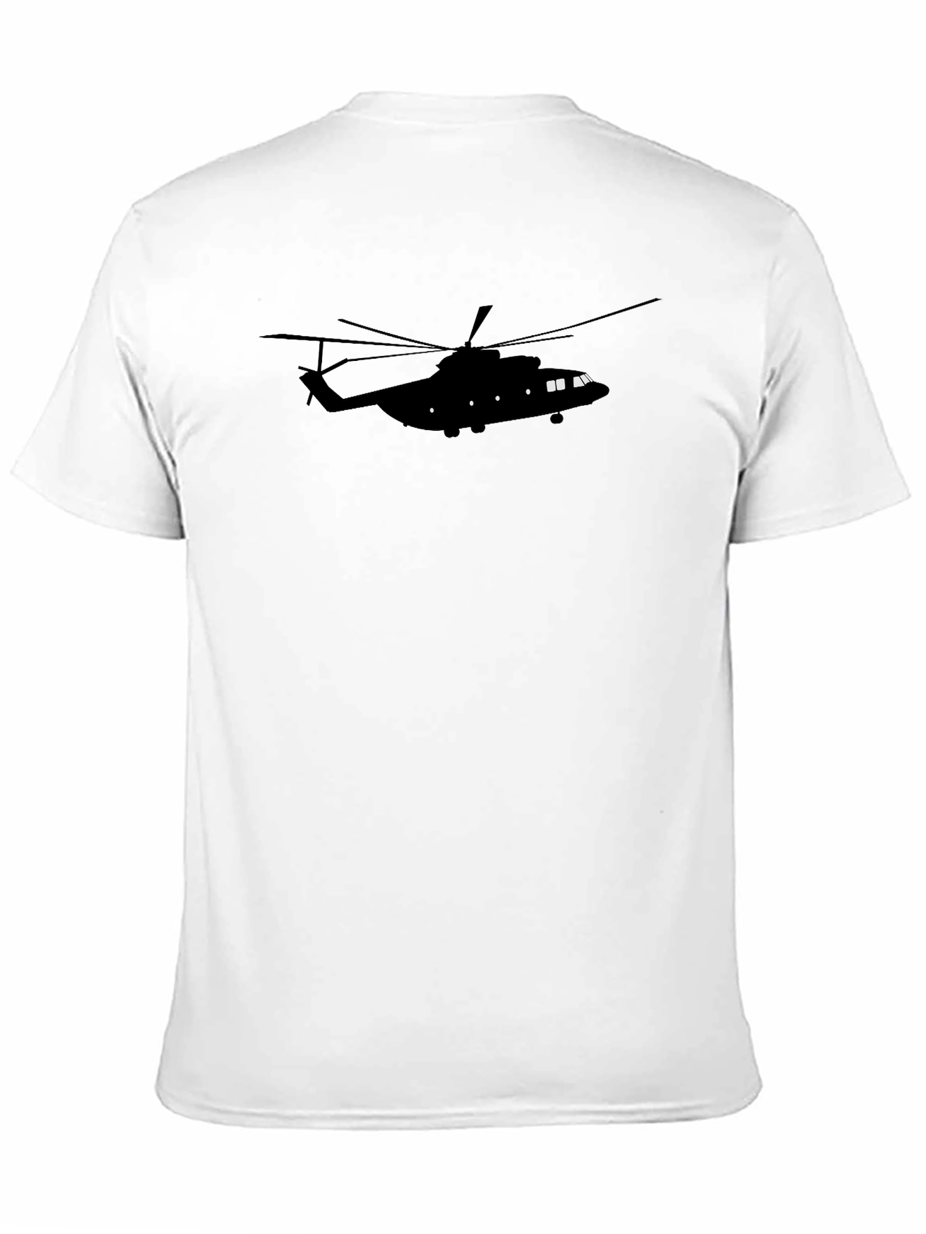 Black Helicopter Silhouette Black T-Shirt view 11