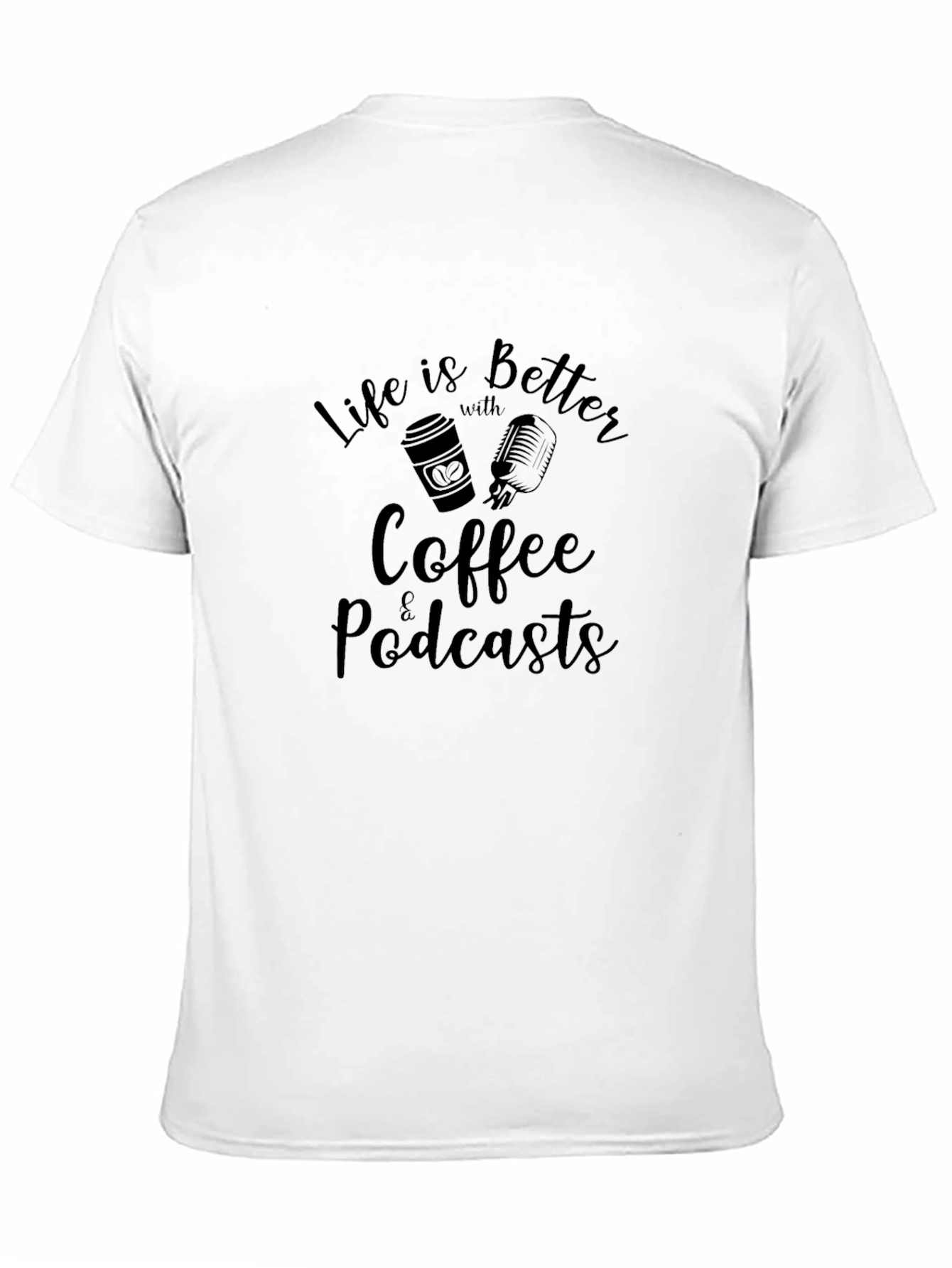 Black Coffee & Podcasts Black Graphic Tee view 11