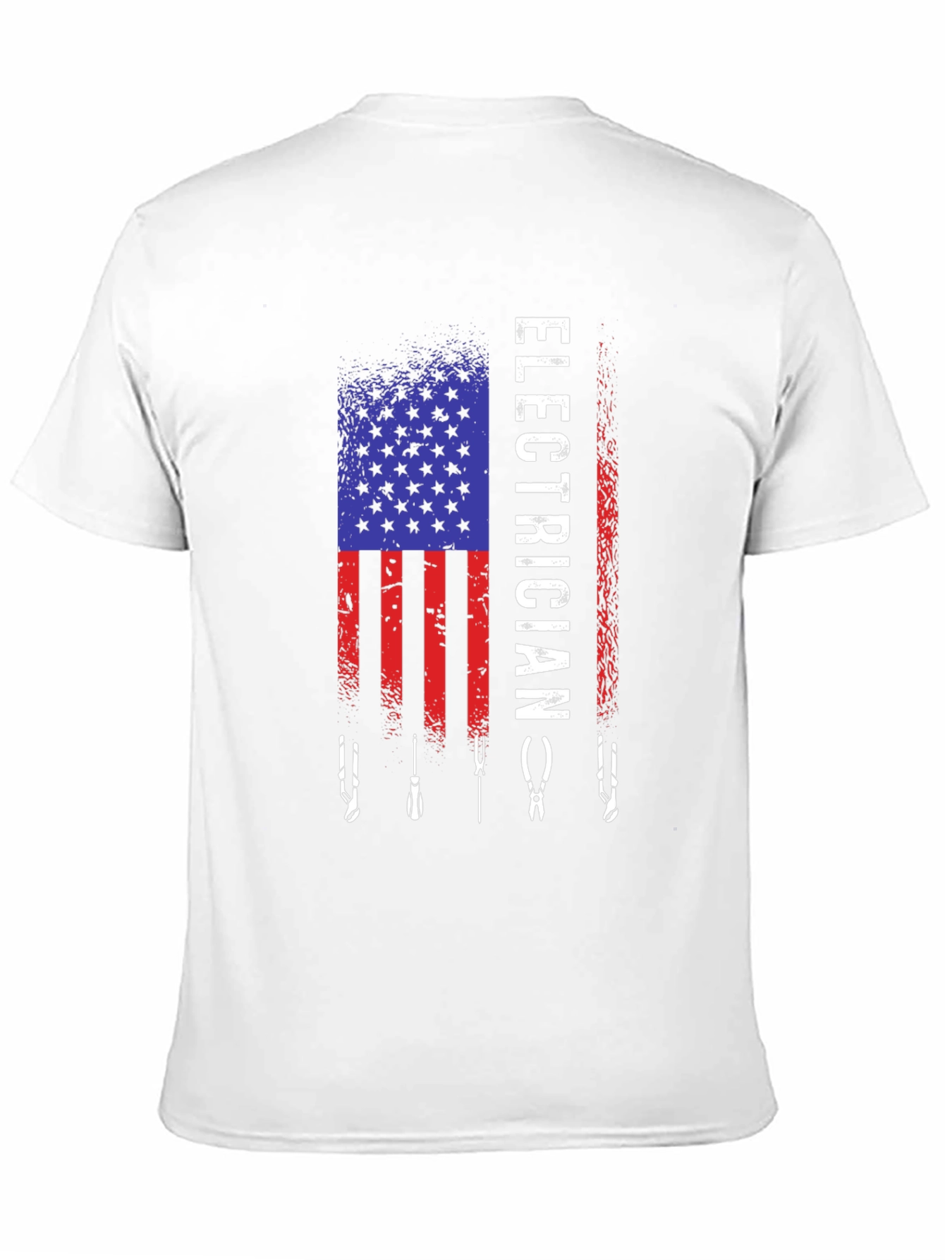 Black Electrician American Flag T-Shirt view 11