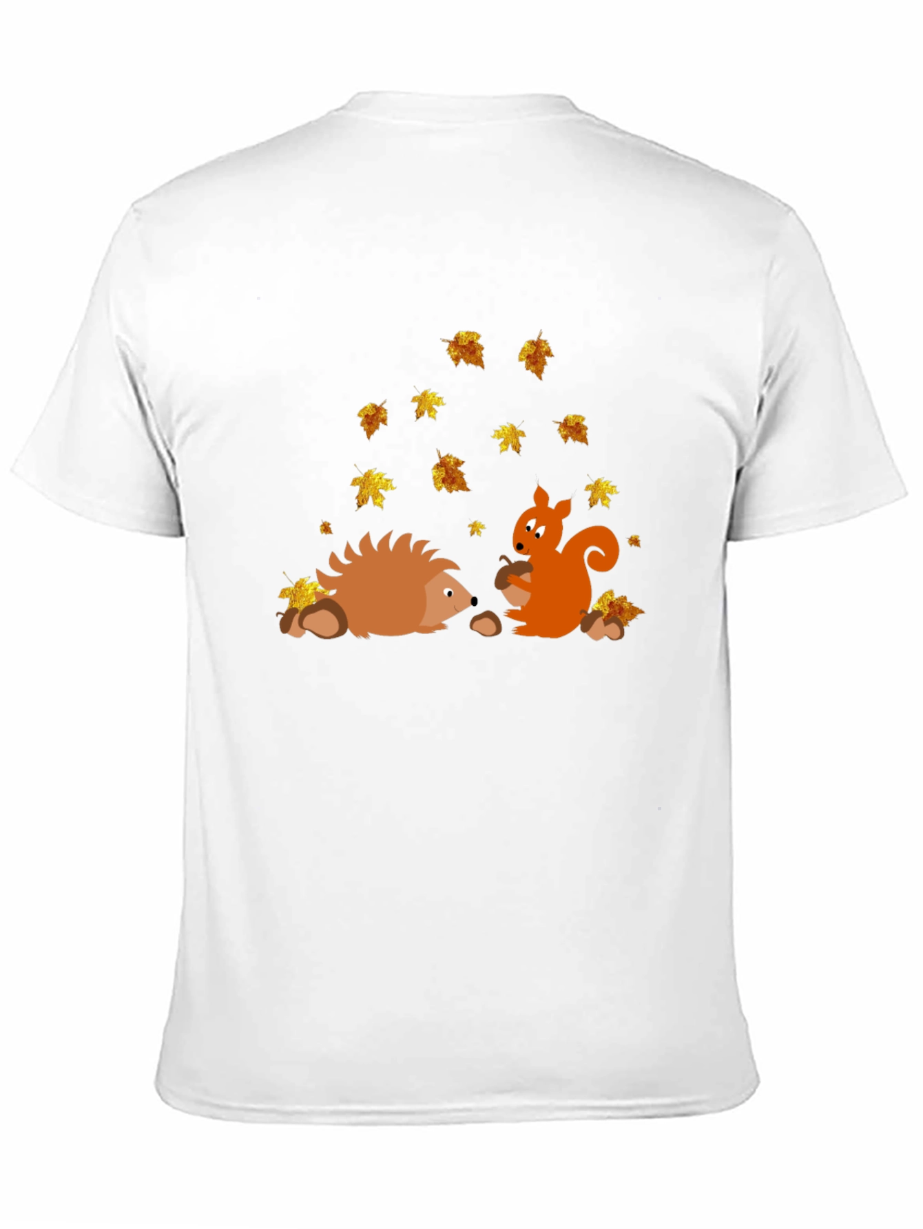 Black Autumn Friends Graphic Tee - Hedgehog & Squirrel view 11