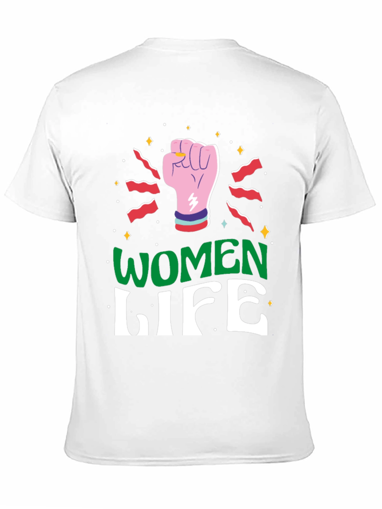 Women Life Fist Graphic Tee - Black - 11