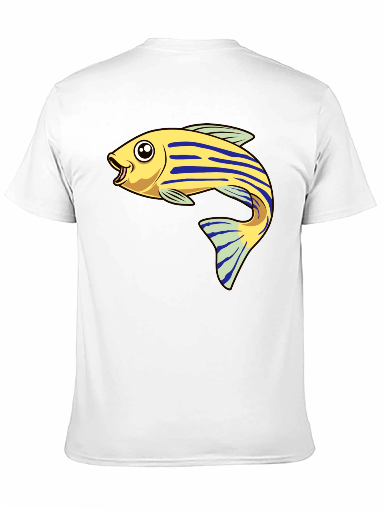 Black Cartoon Fish Graphic Tee - Black view 11