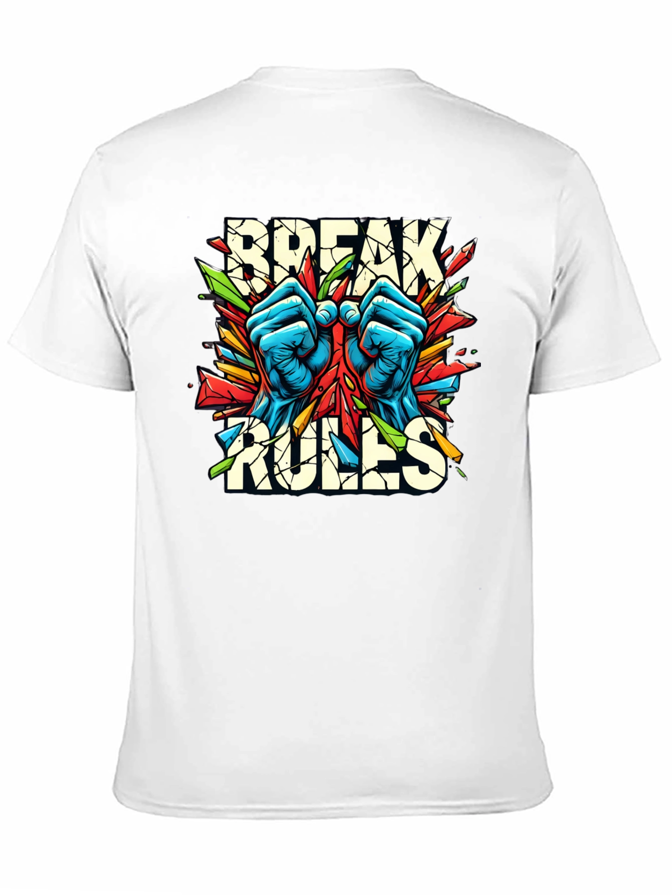 Black Break Rules Graphic Tee - Bold Streetwear Style view 11