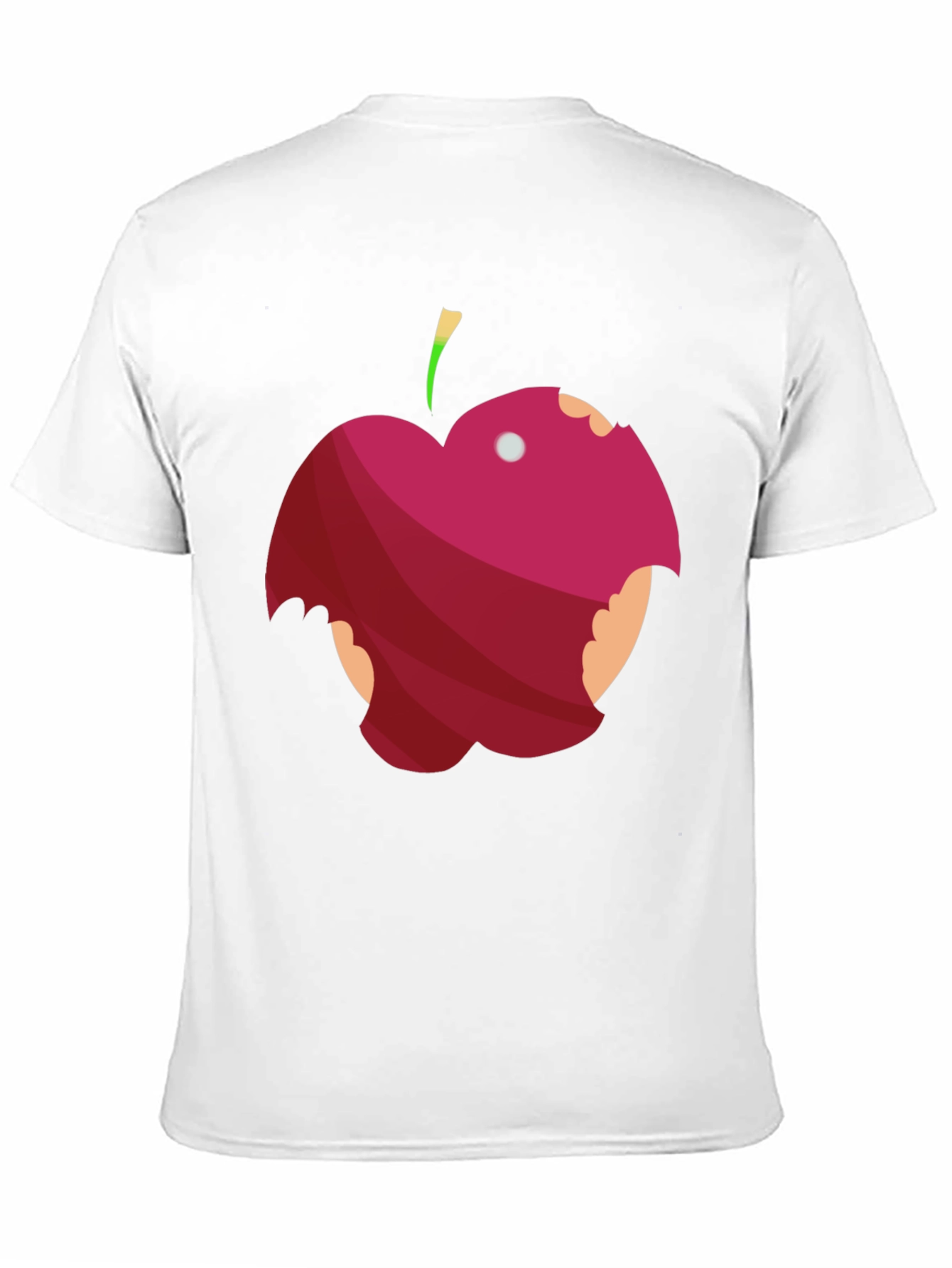 Black Bitten Apple Graphic Tee - Funny Fruit T-Shirt view 11
