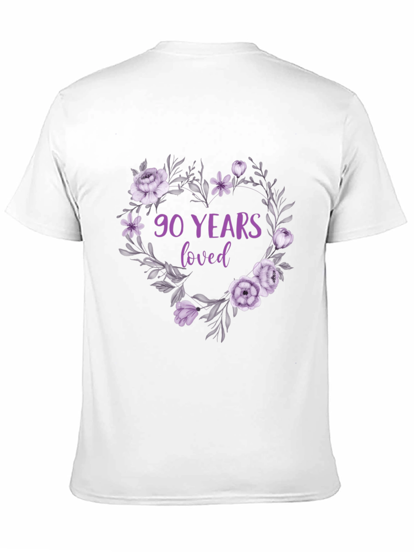 Black 90 Years Loved Floral T-Shirt view 11
