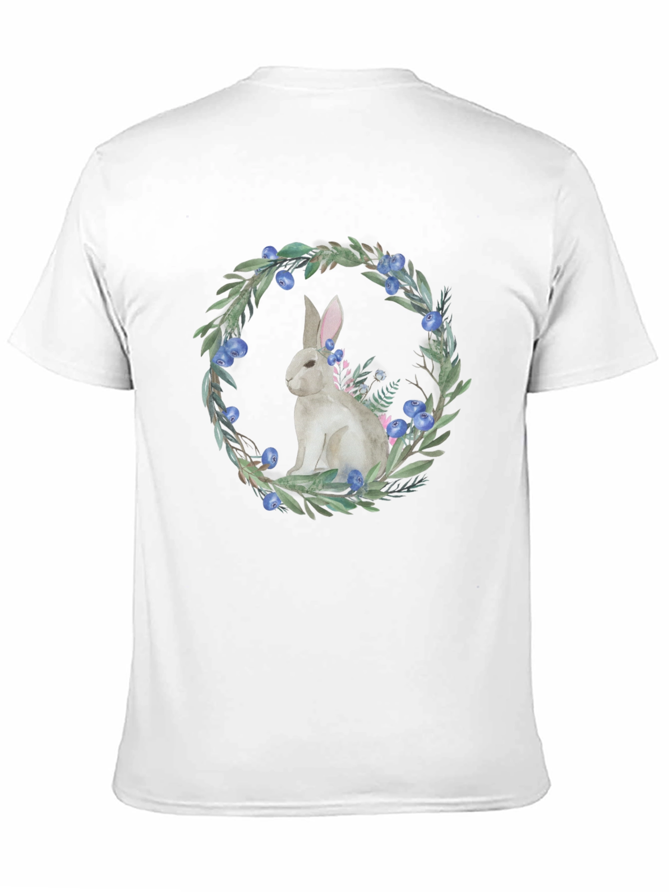 Black Rabbit Wreath Graphic Tee - Black Cotton Blend view 11