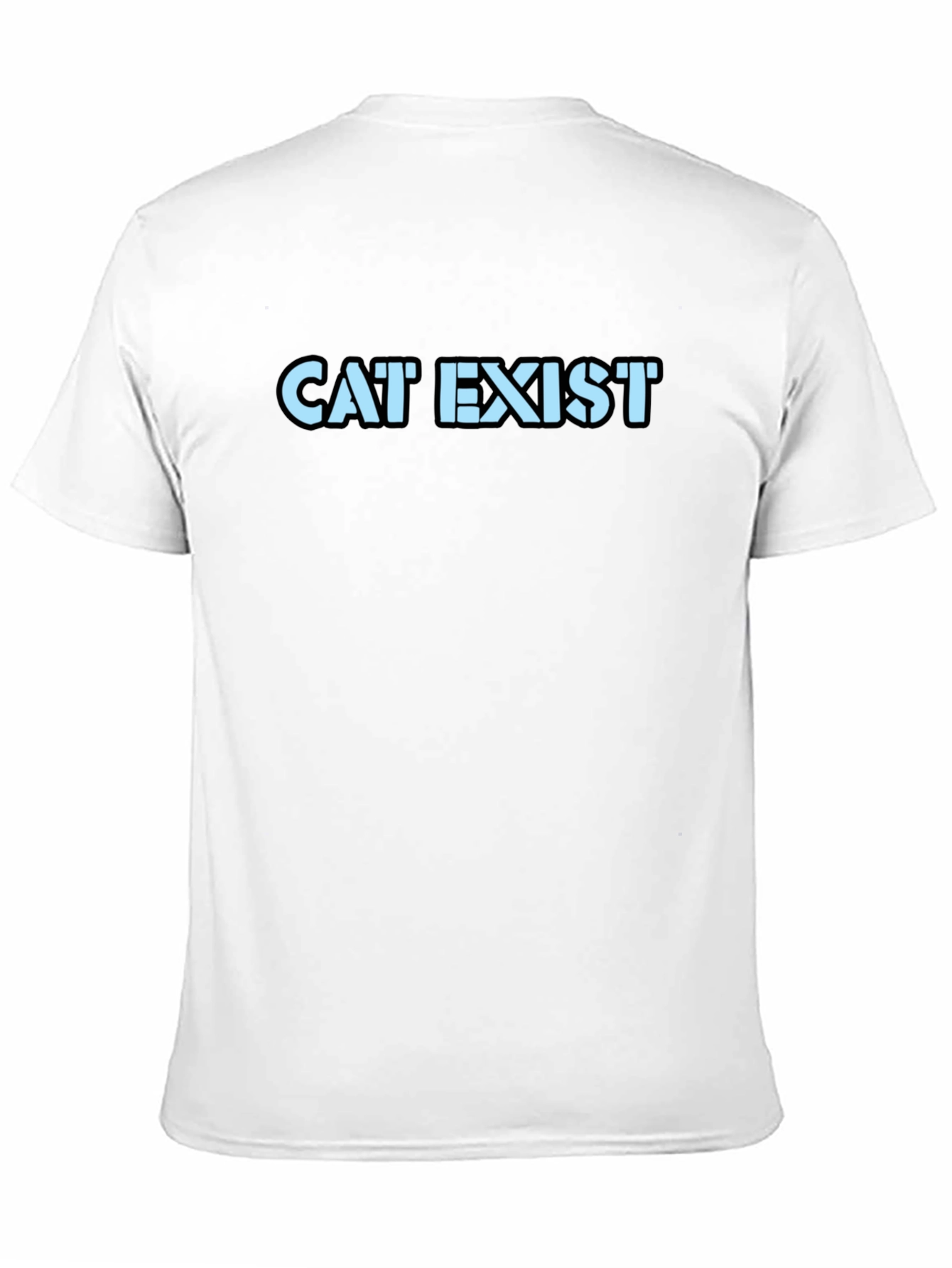Black CAT EXIST Graphic Tee - Black Crew Neck T-Shirt view 11