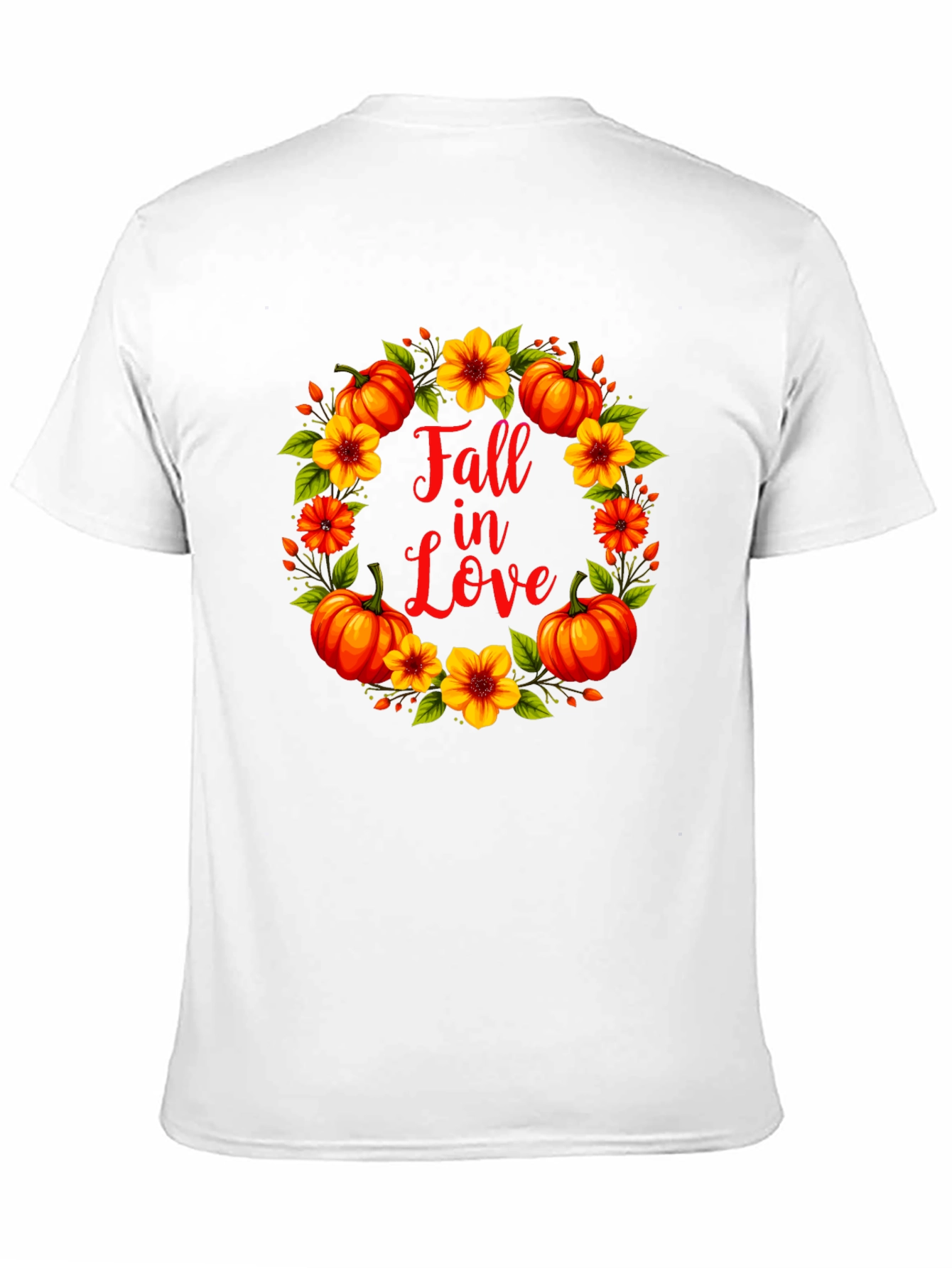 Black Fall In Love Pumpkin Floral Wreath Graphic Tee view 11