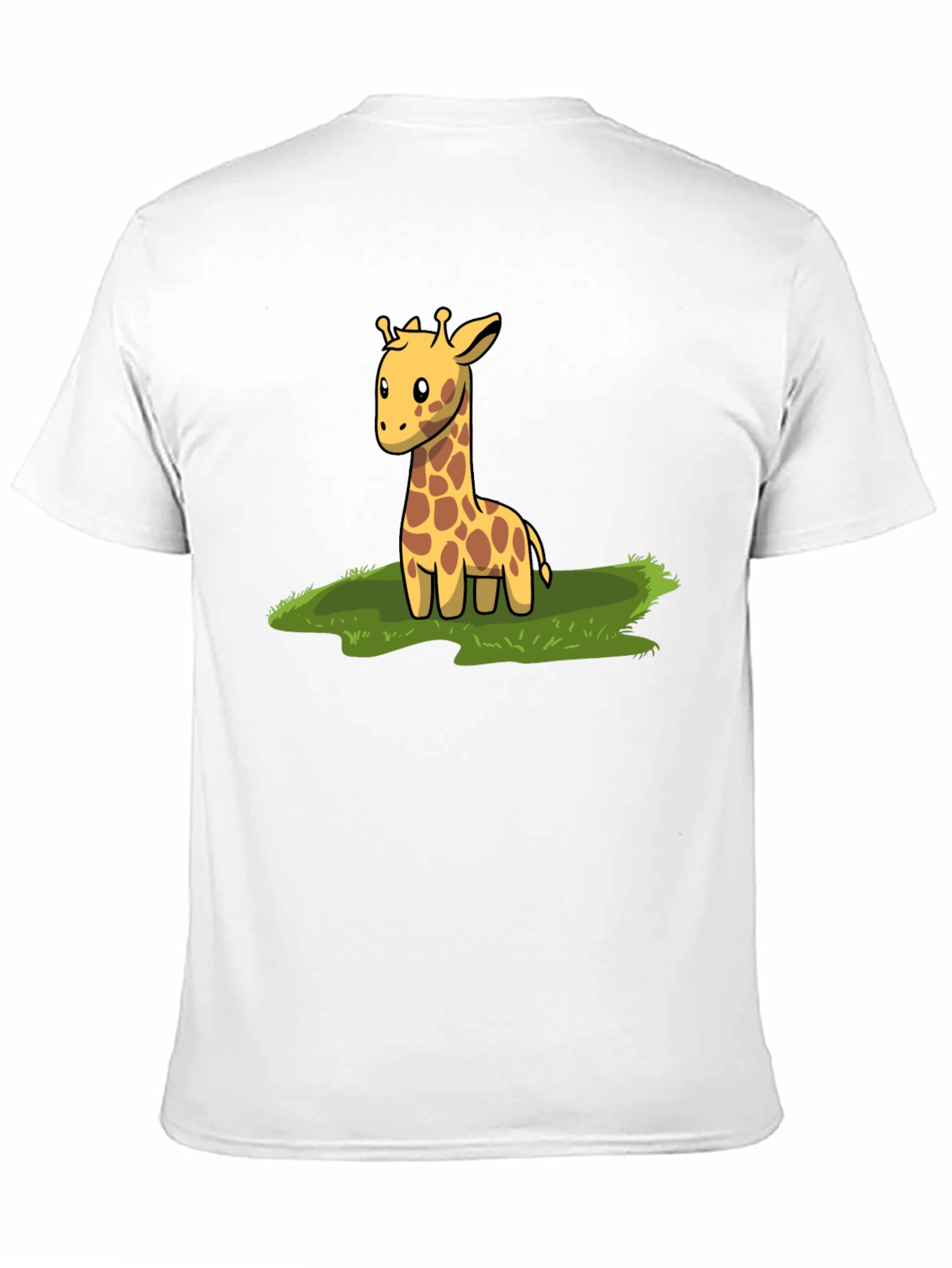 Black Cute Giraffe Graphic Tee - Black Cotton T-Shirt view 11