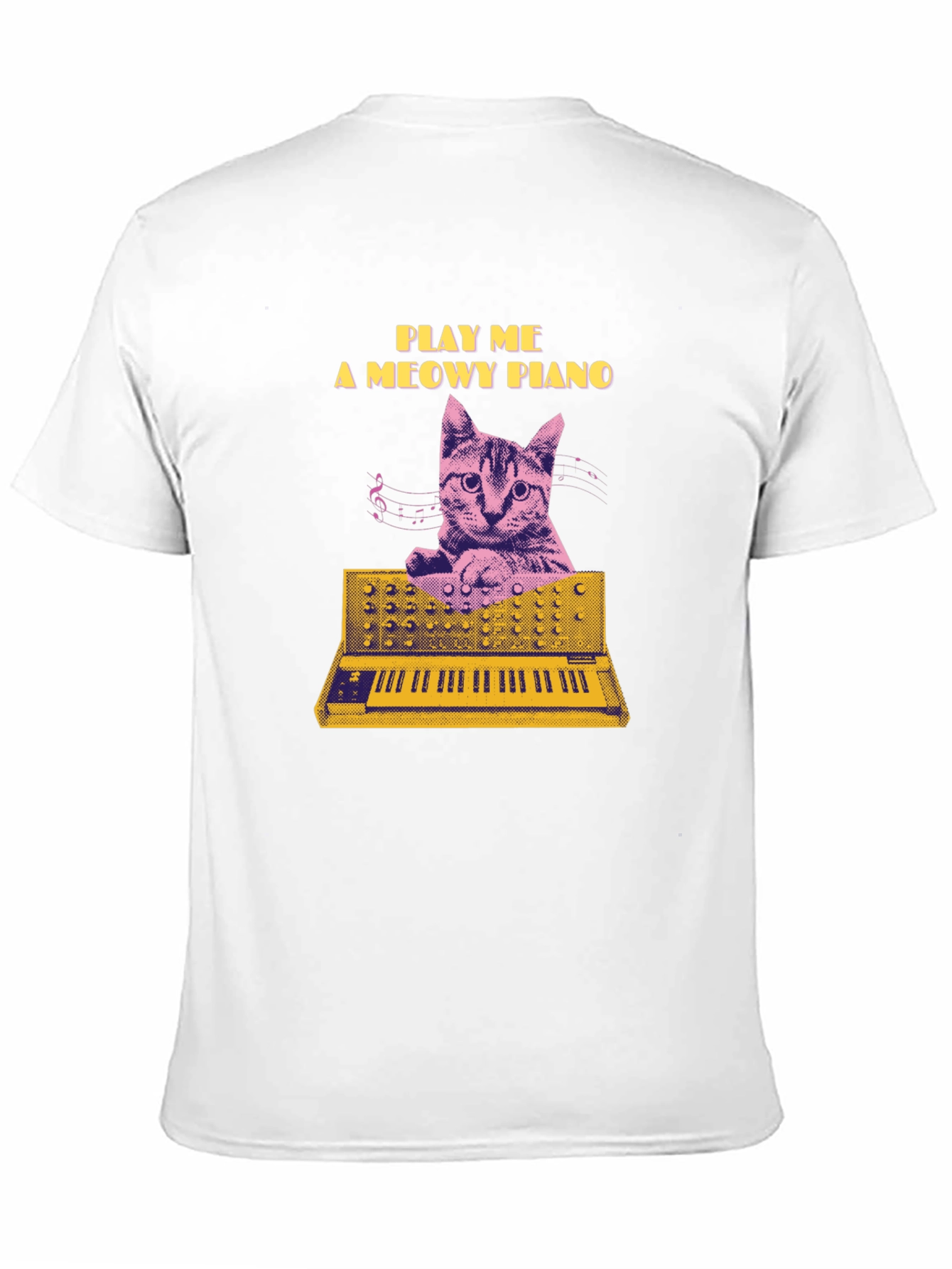 Black Play Me a Meowy Piano Black T-Shirt view 11