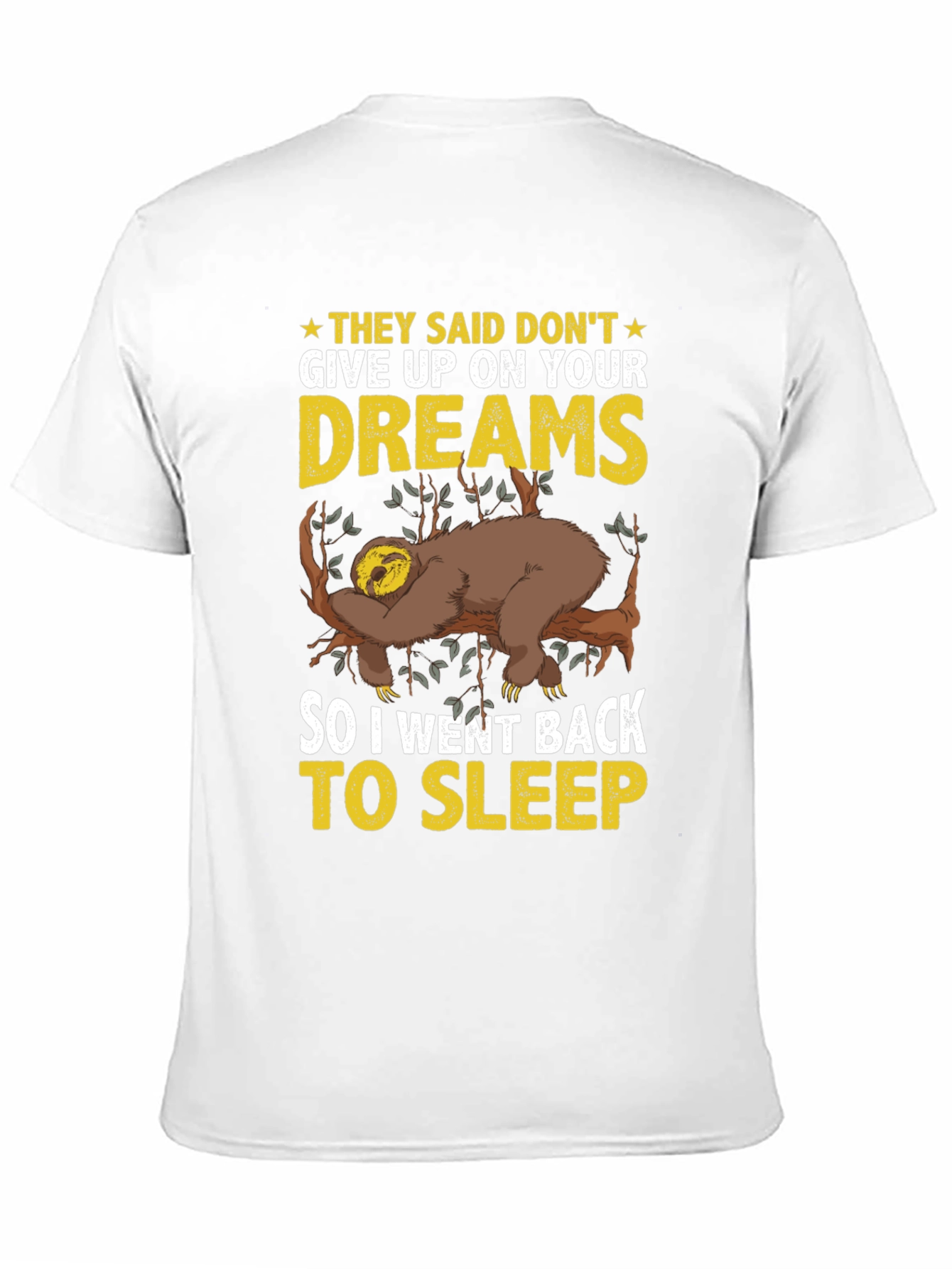 Black Lazy Sloth Dreams T-Shirt - Funny Sleep Tee view 11