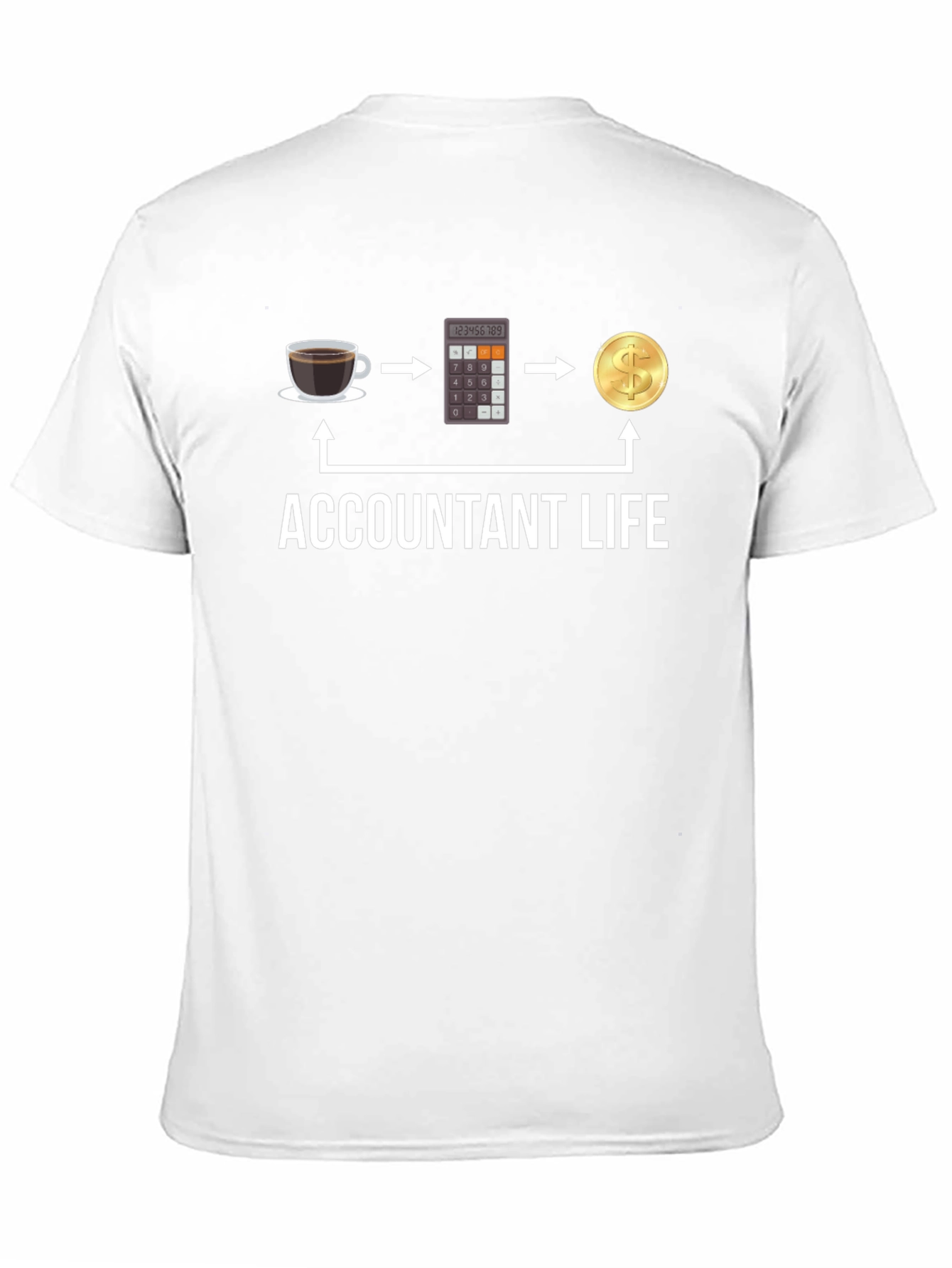 Black Accountant Life T-Shirt: Coffee, Calculator, Cash! view 11
