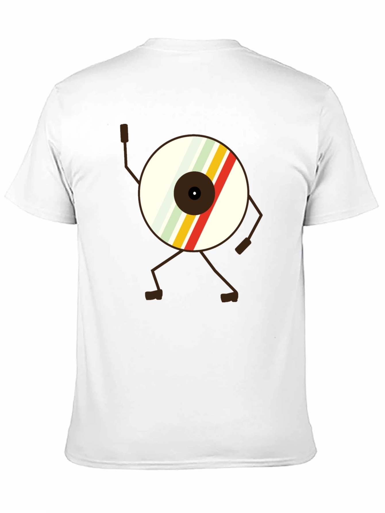 Black Retro Record Character T-Shirt - Cool Graphic Tee view 11