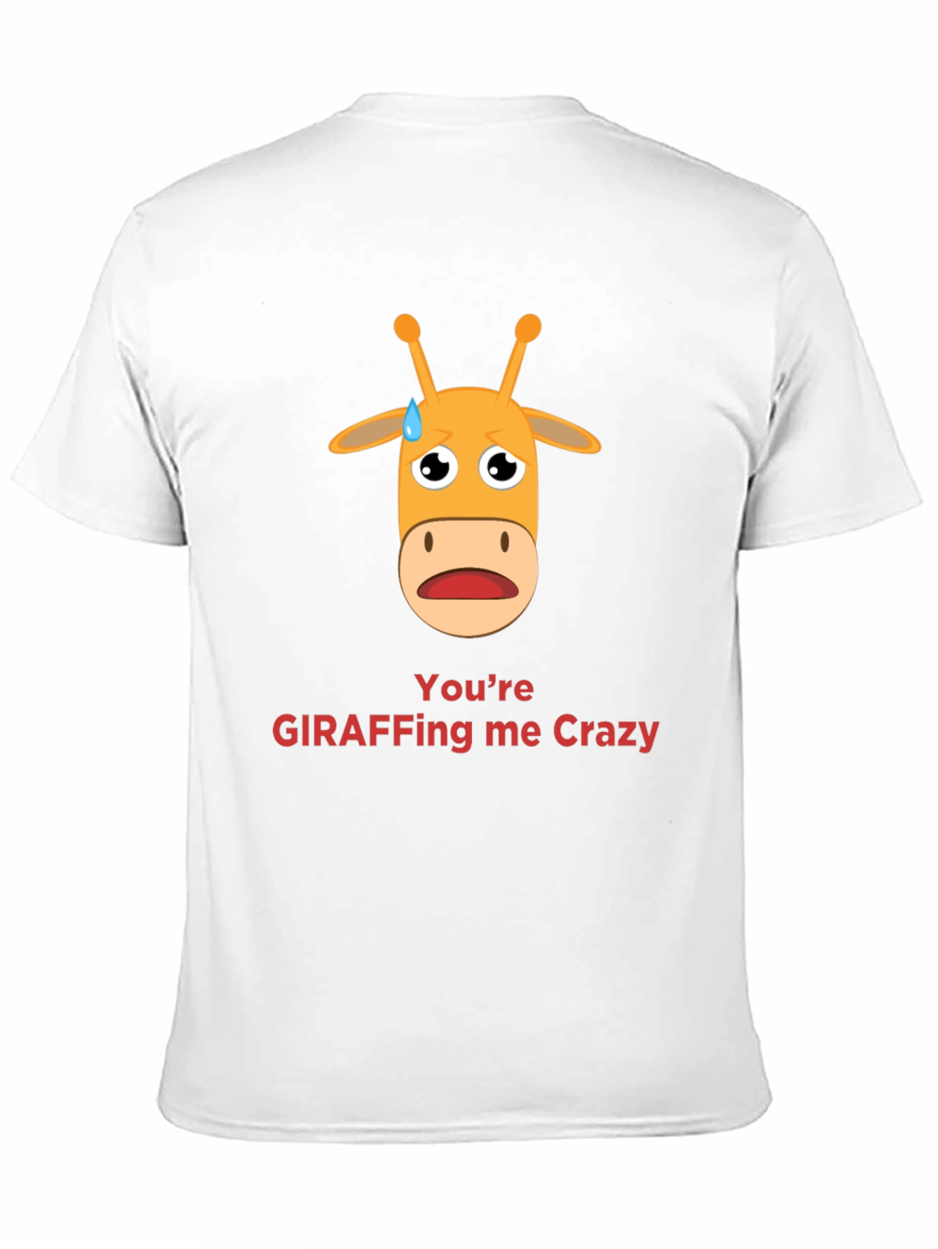 Black Giraffe Crazy Graphic Tee - Funny Animal Pun T-Shirt view 11