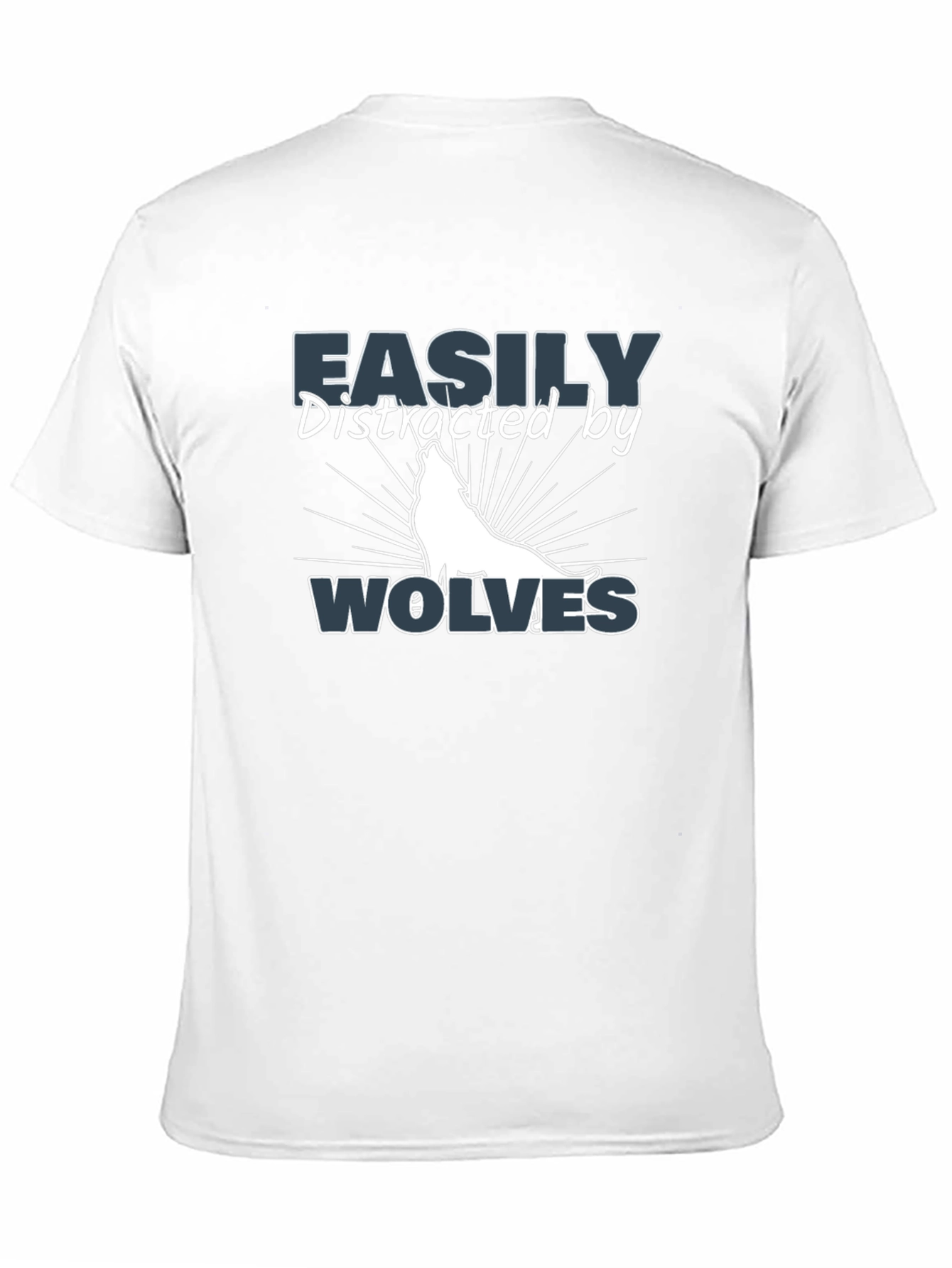 Black Easily Distracted By Wolves T-Shirt - Funny Wolf Lover Tee view 11