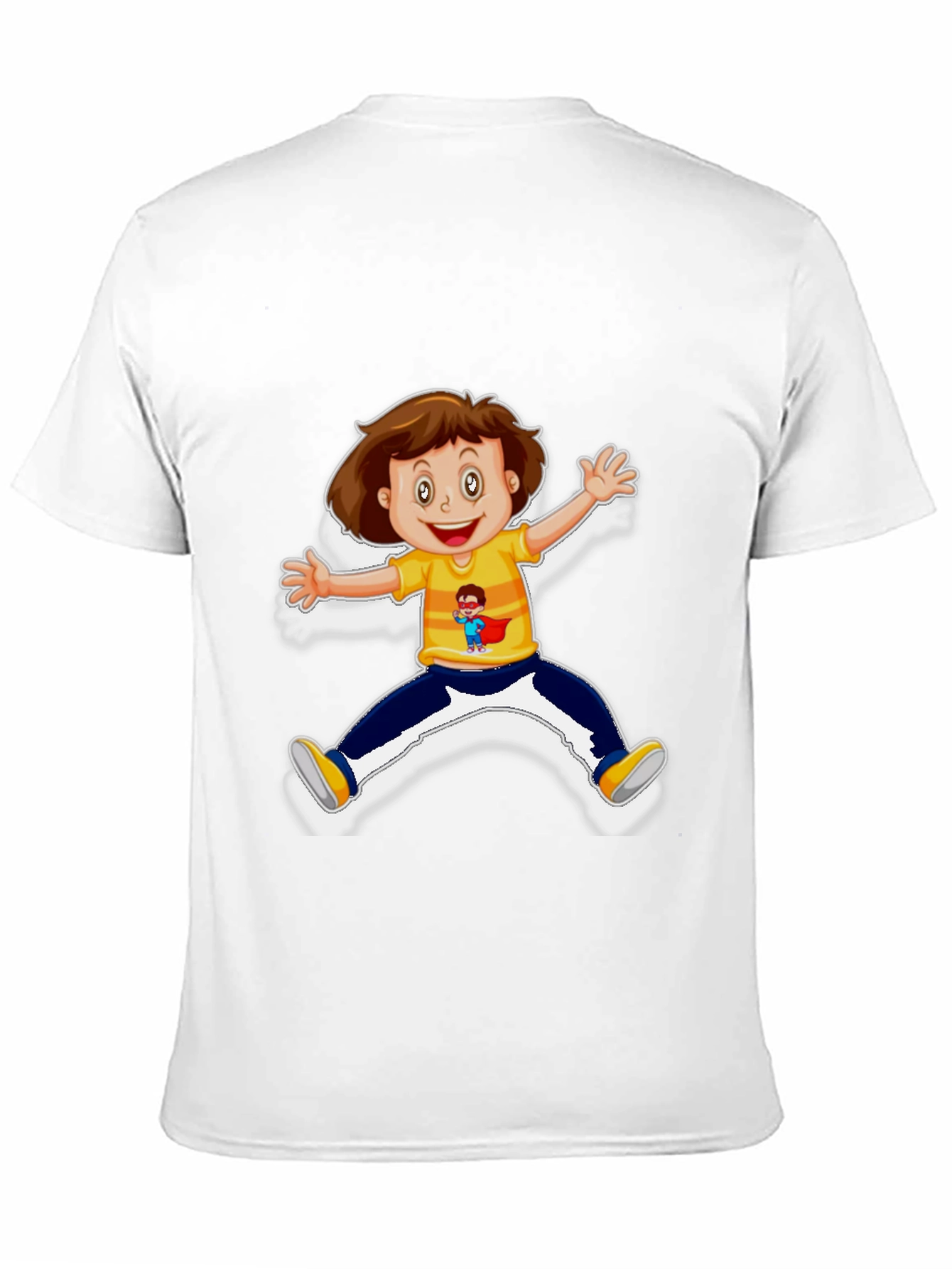 Black Cartoon Kid Graphic Black T-Shirt view 11