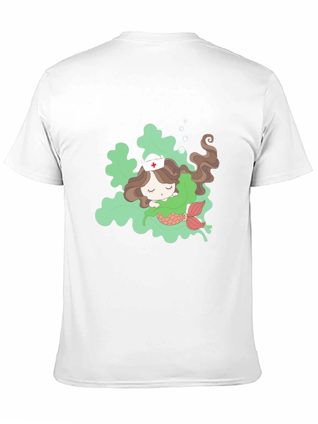 Black Mermaid Nurse T-Shirt - Cute Cartoon Design view 11