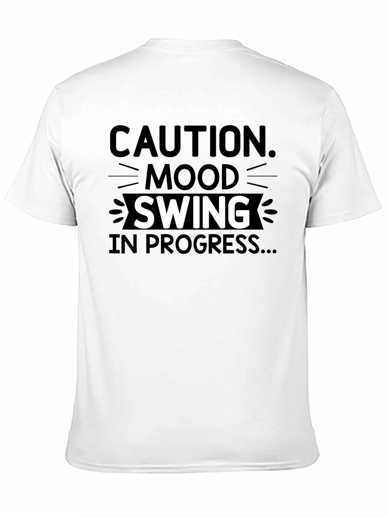 Black Caution Mood Swing T-Shirt - Funny Humor Tee view 11