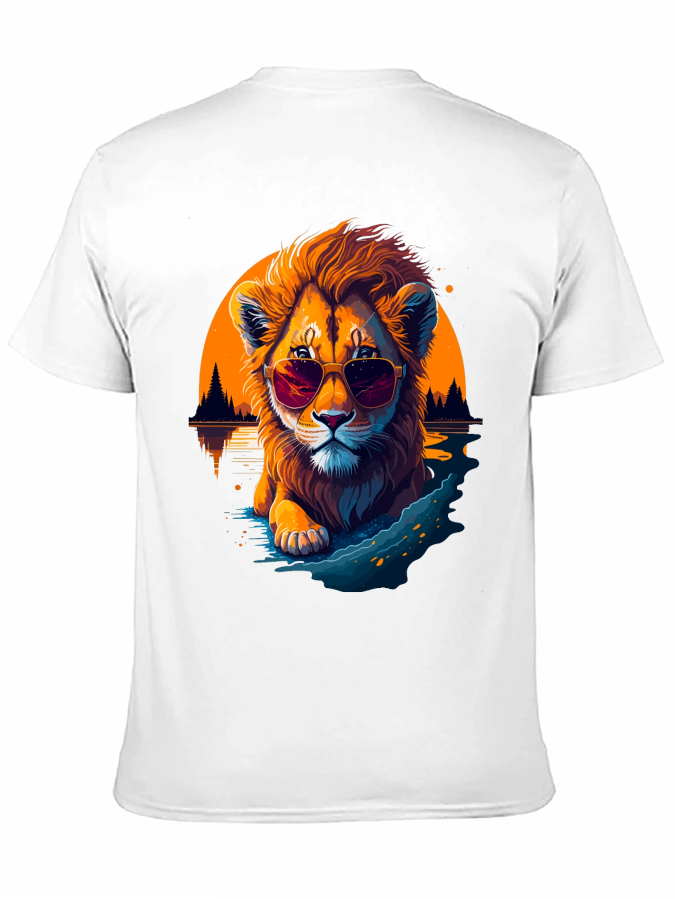 Black Cool Lion Graphic Tee - Chill Vibes Only view 11