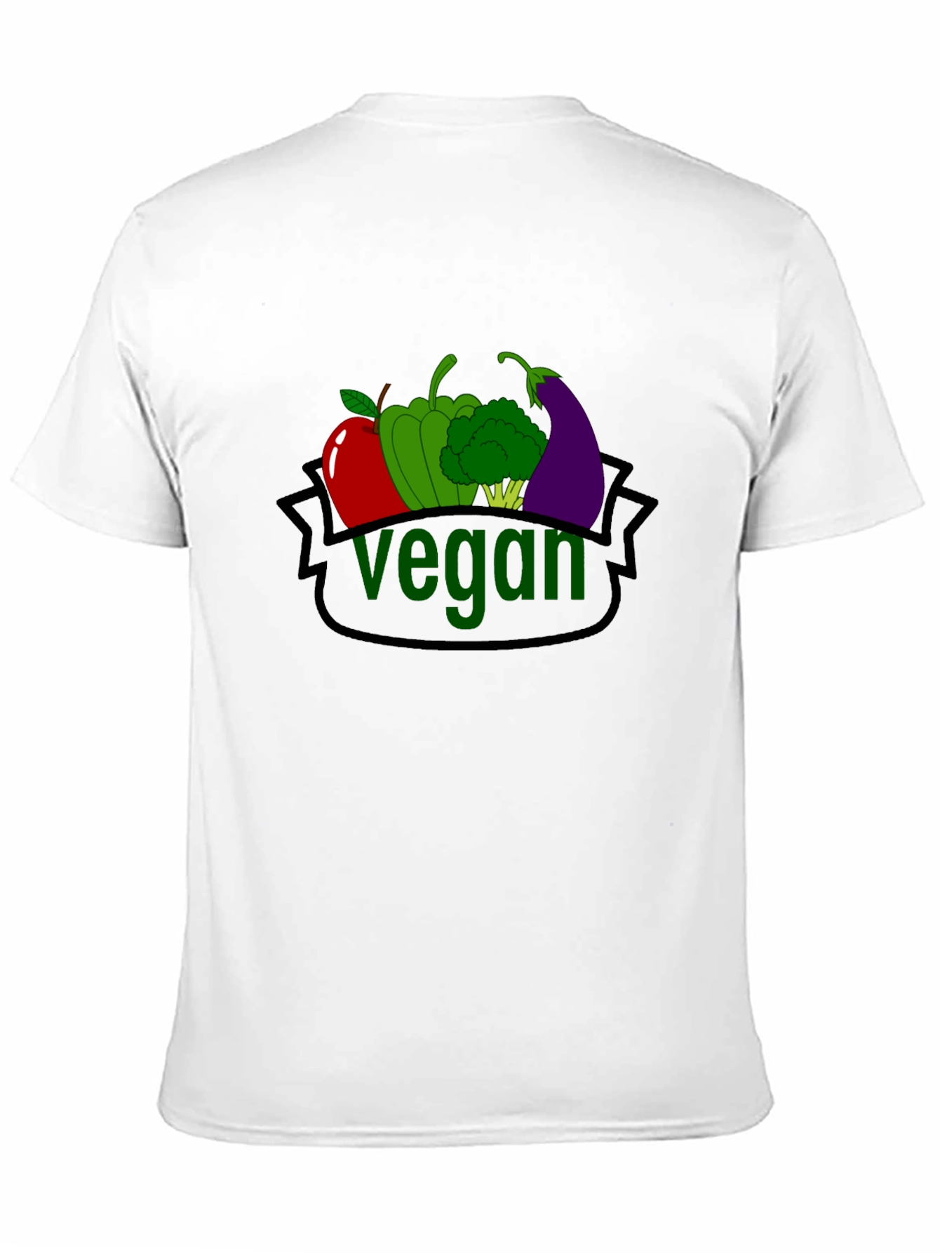 Black Vegan T-Shirt with Fruit & Vegetable Design view 11