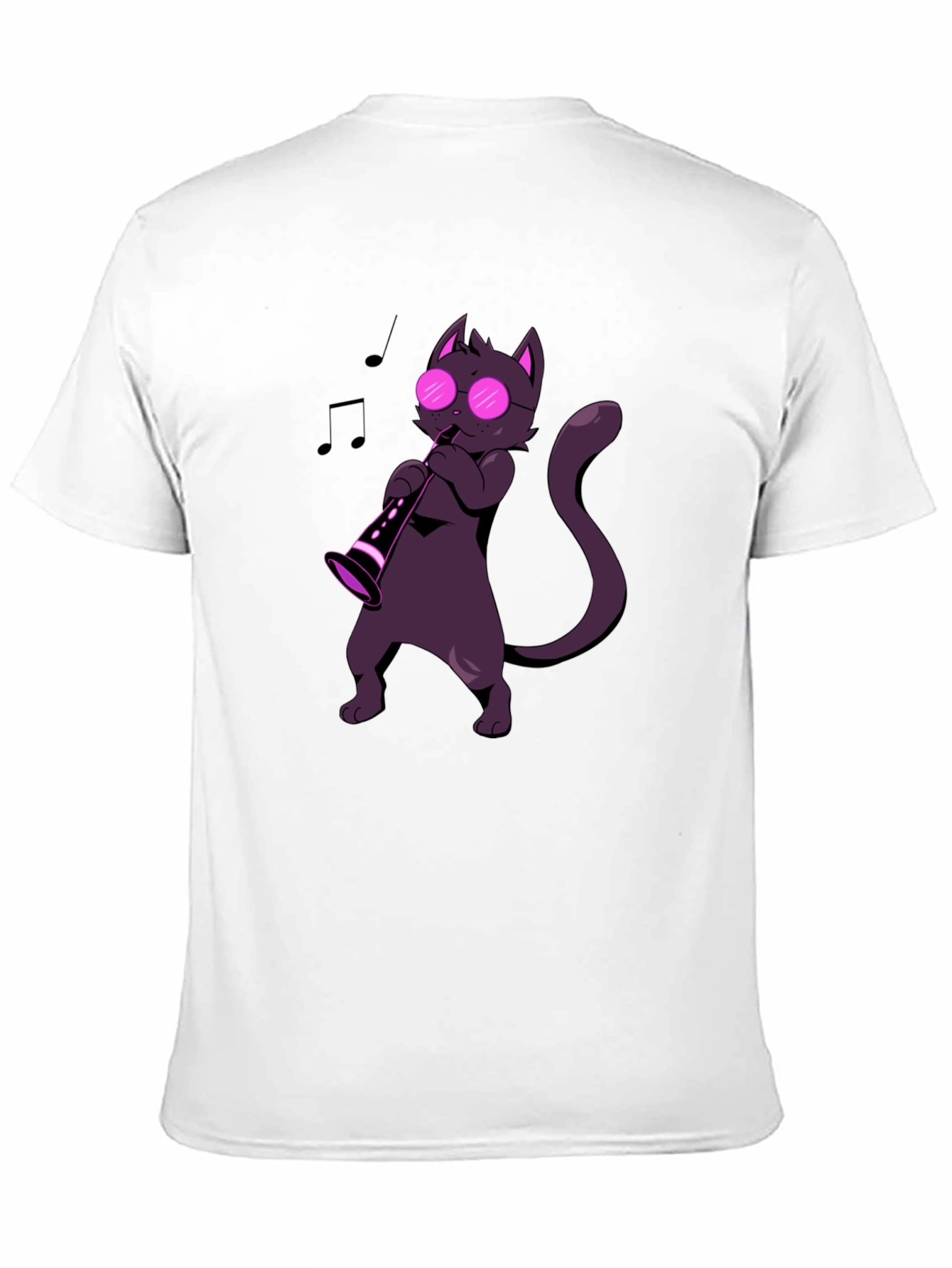 Black Cat Saxophone Player Graphic Tee - Music Lover Shirt view 11