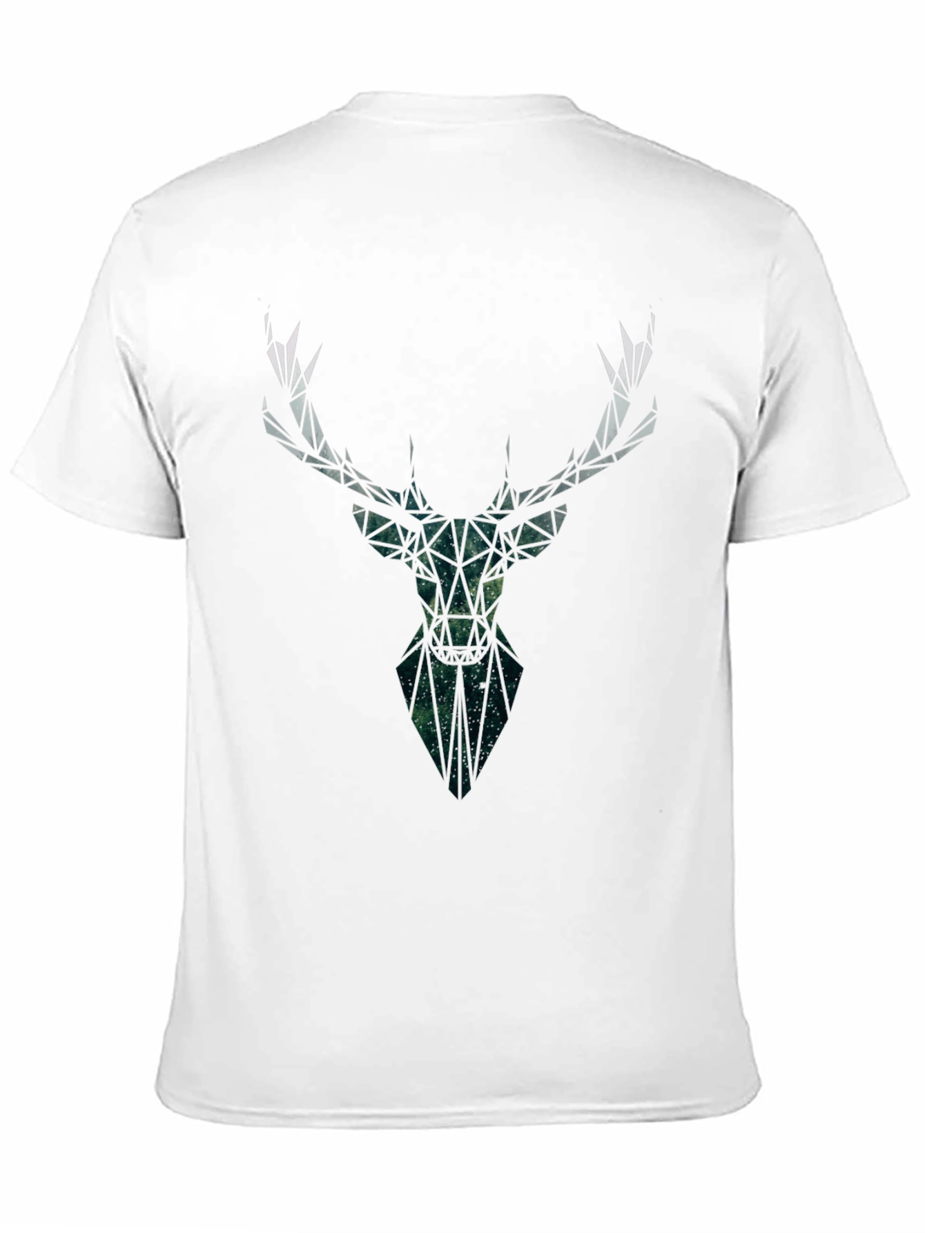Black Geometric Deer Head Black T-Shirt view 11