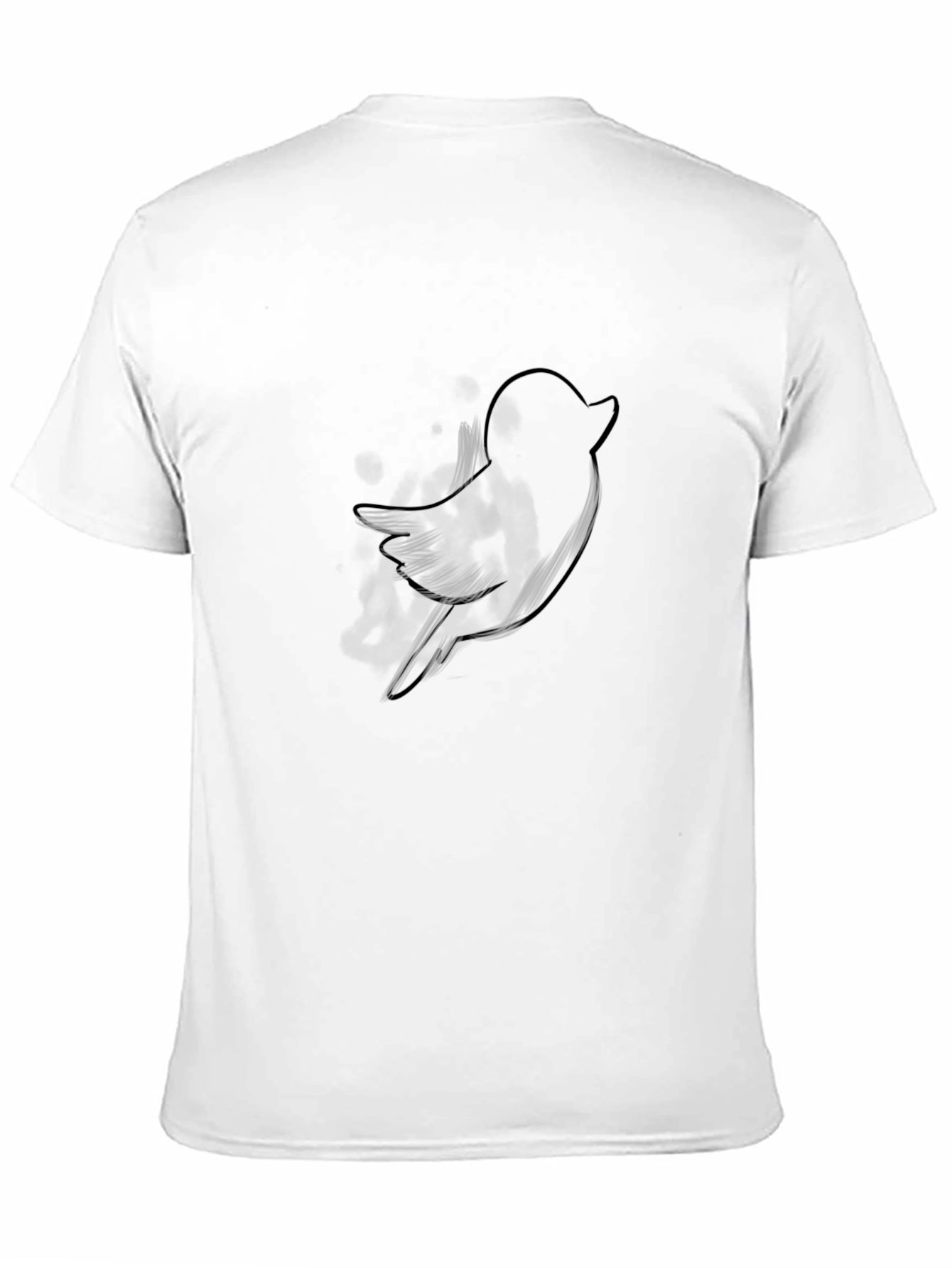 Black Men's Black T-Shirt with Bird Graphic view 11