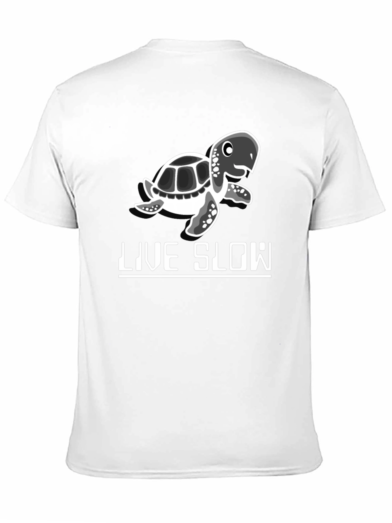 Live Slow Turtle Graphic Tee - Black Cotton Shirt - 11