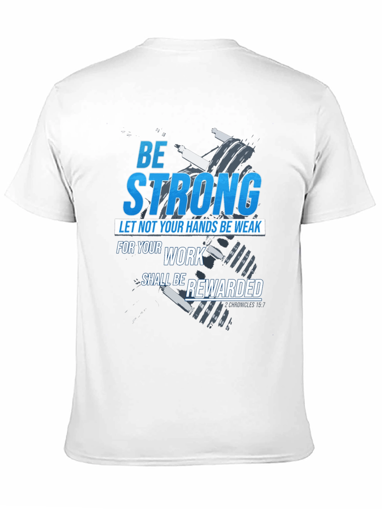 Black Be Strong T-Shirt: Christian Workout Apparel view 11