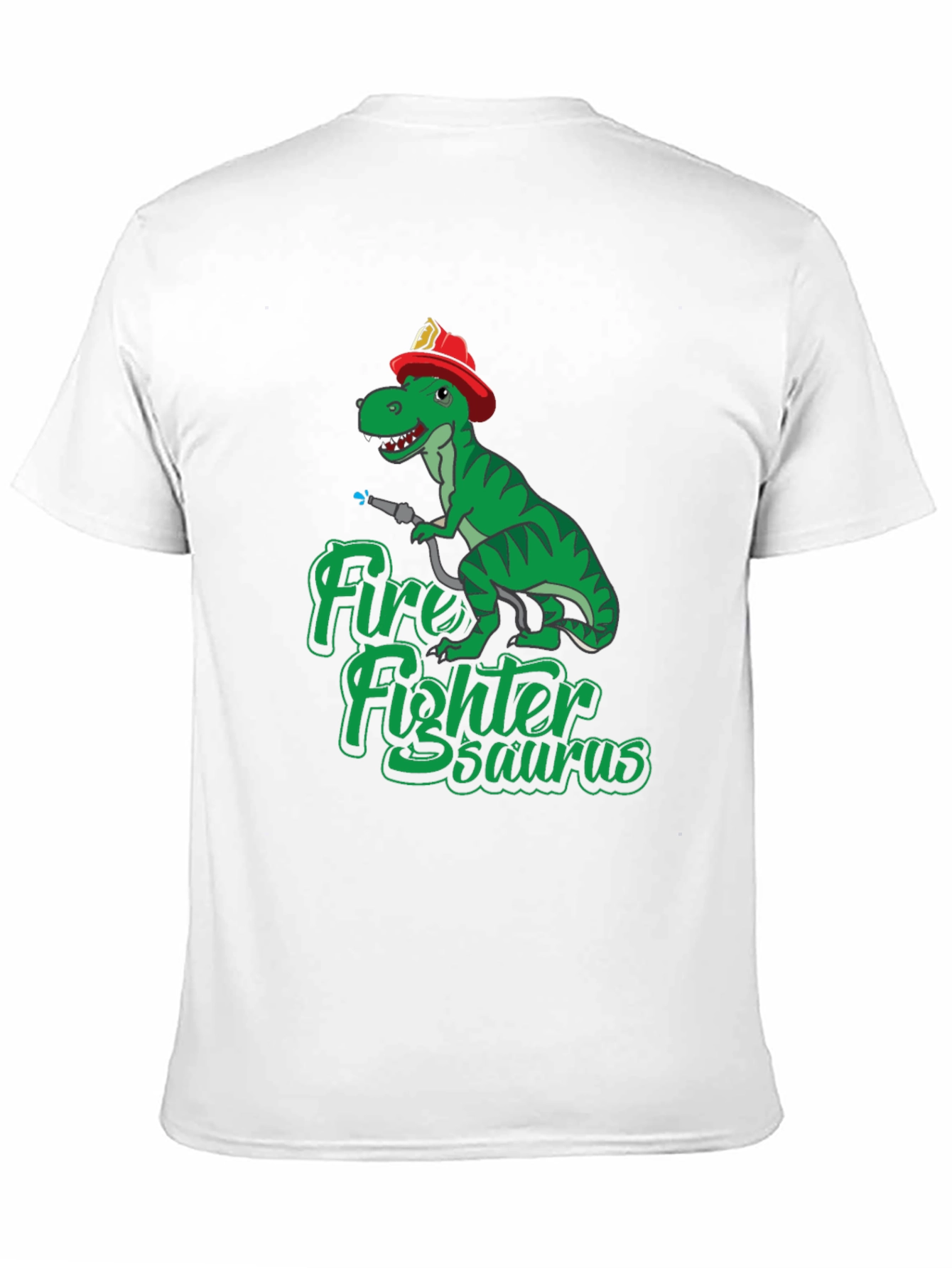 Black Firefighter Dinosaur T-Shirt - Dino Fireman Tee view 11