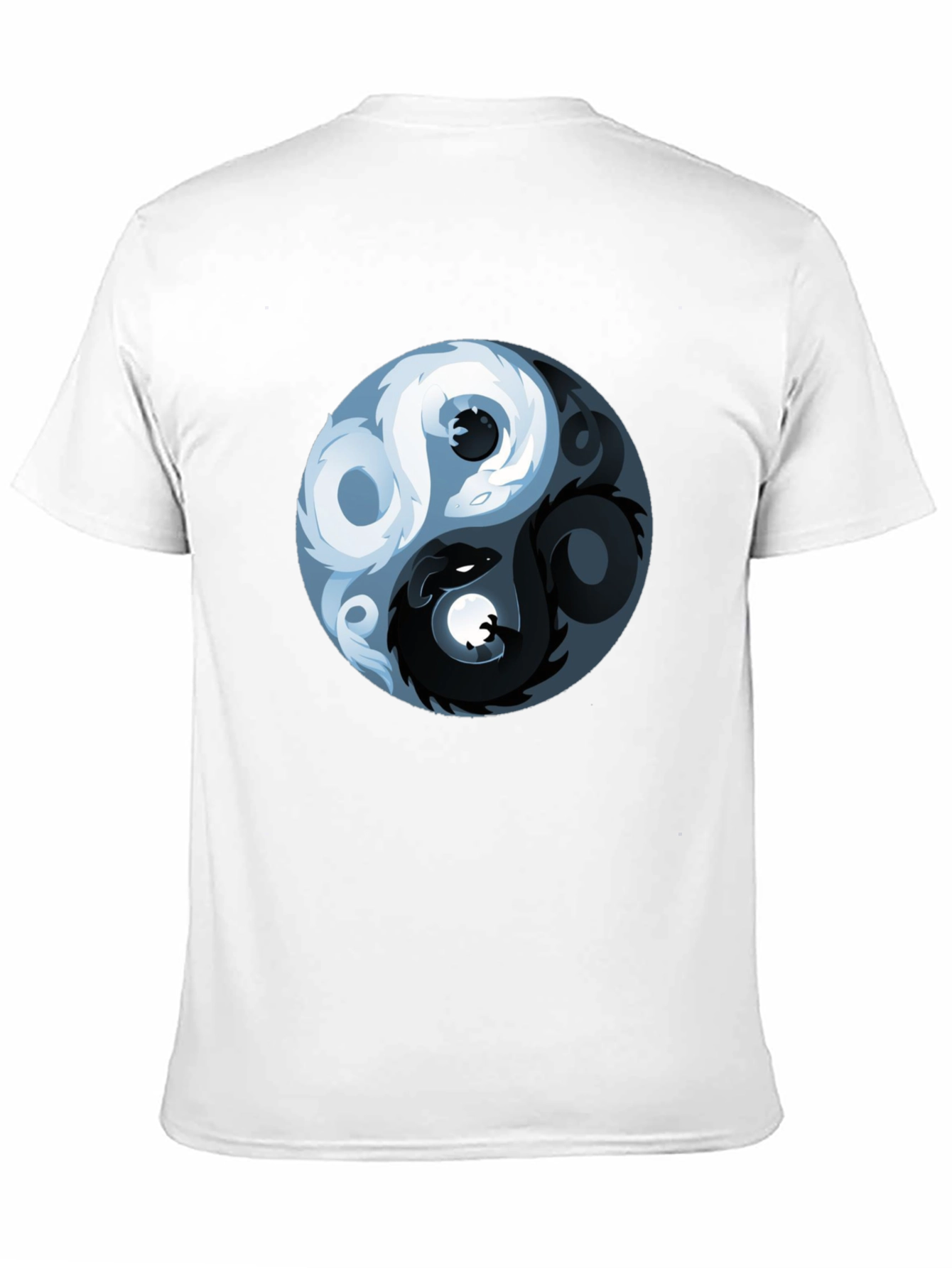Black Yin Yang Dragon Graphic T-Shirt view 11
