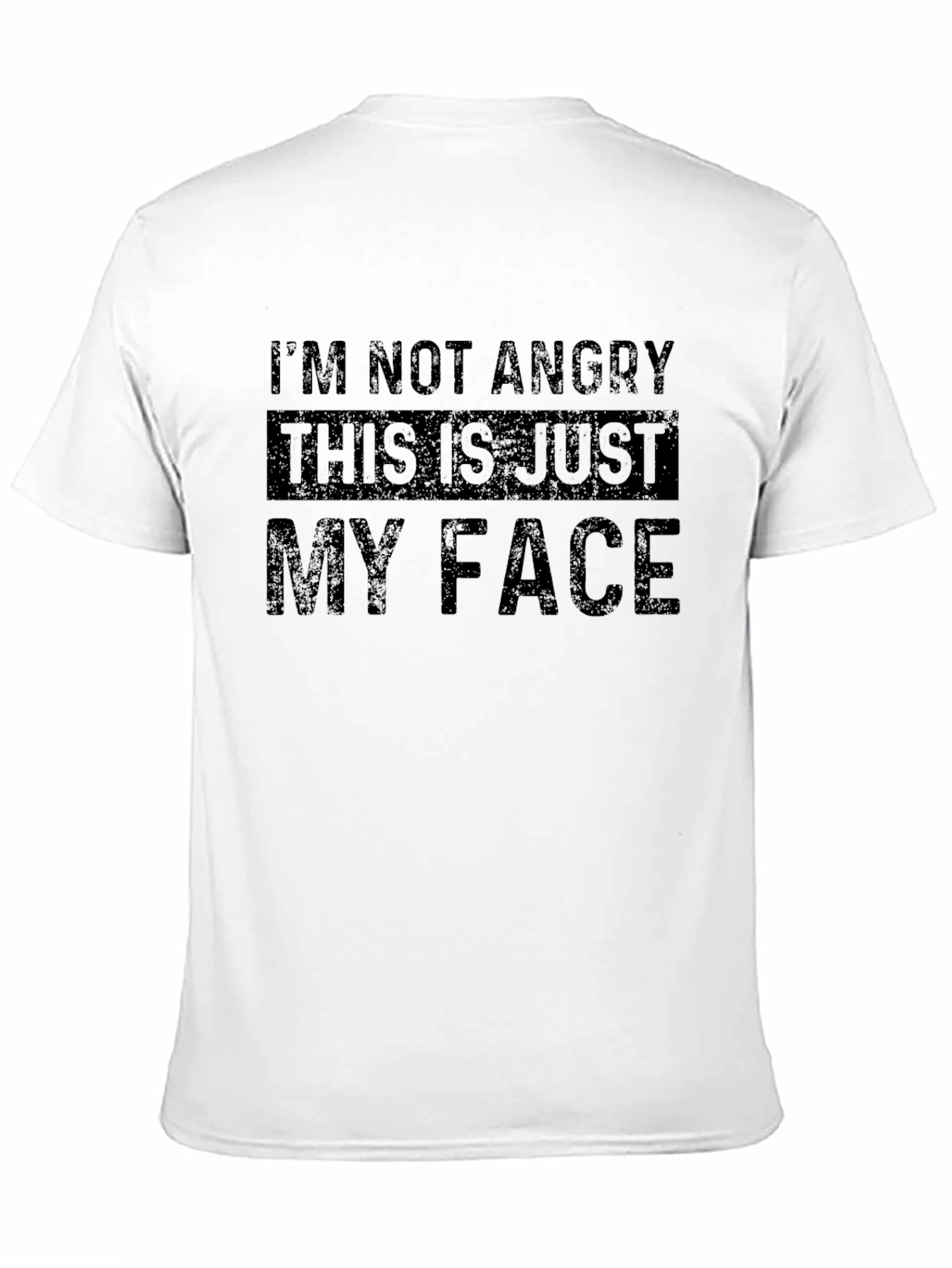Black Funny "I'm Not Angry" Graphic T-Shirt view 11