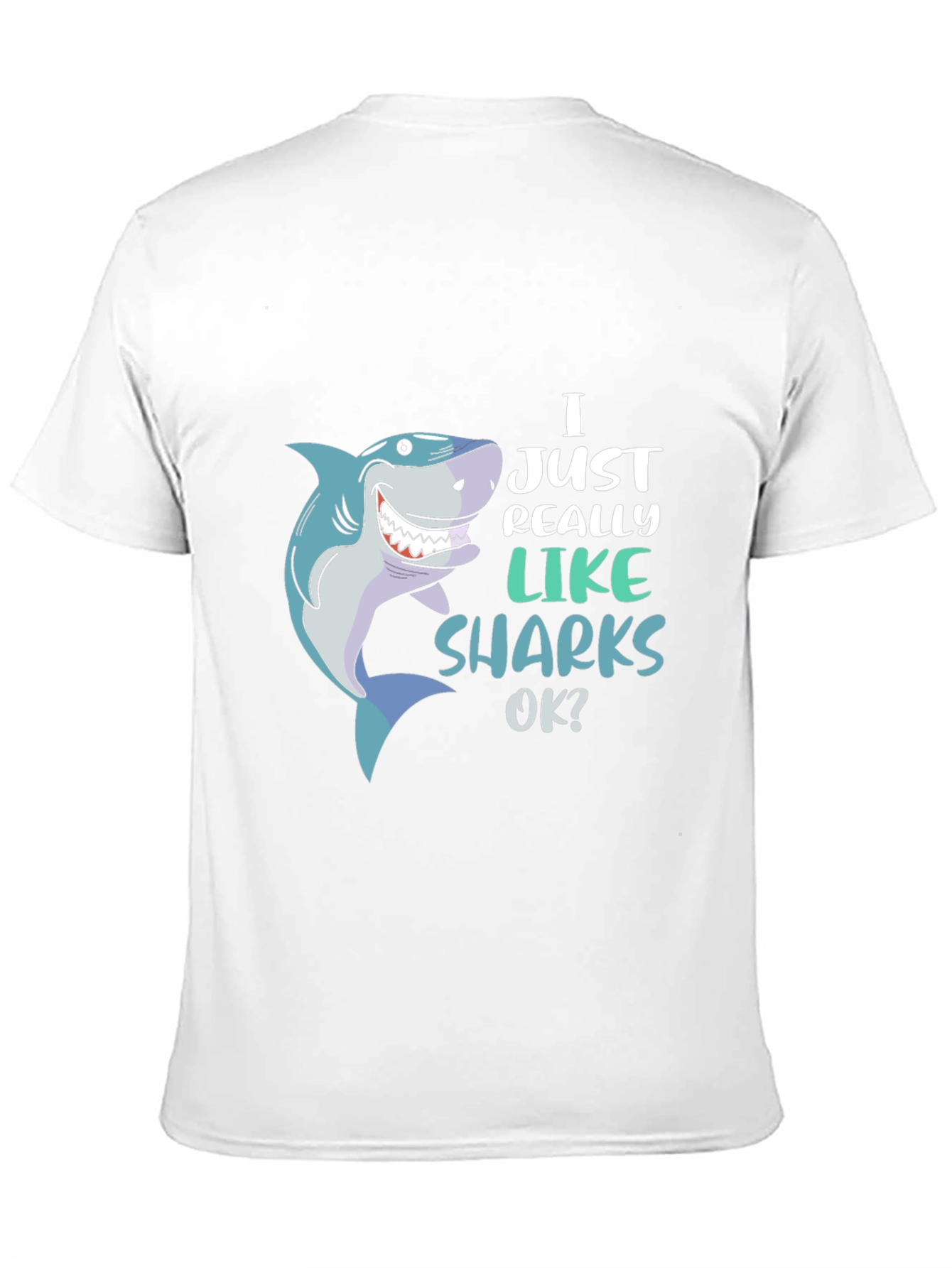 Black Shark Lover Graphic Tee - "I Just Really Like Sharks OK?" view 11