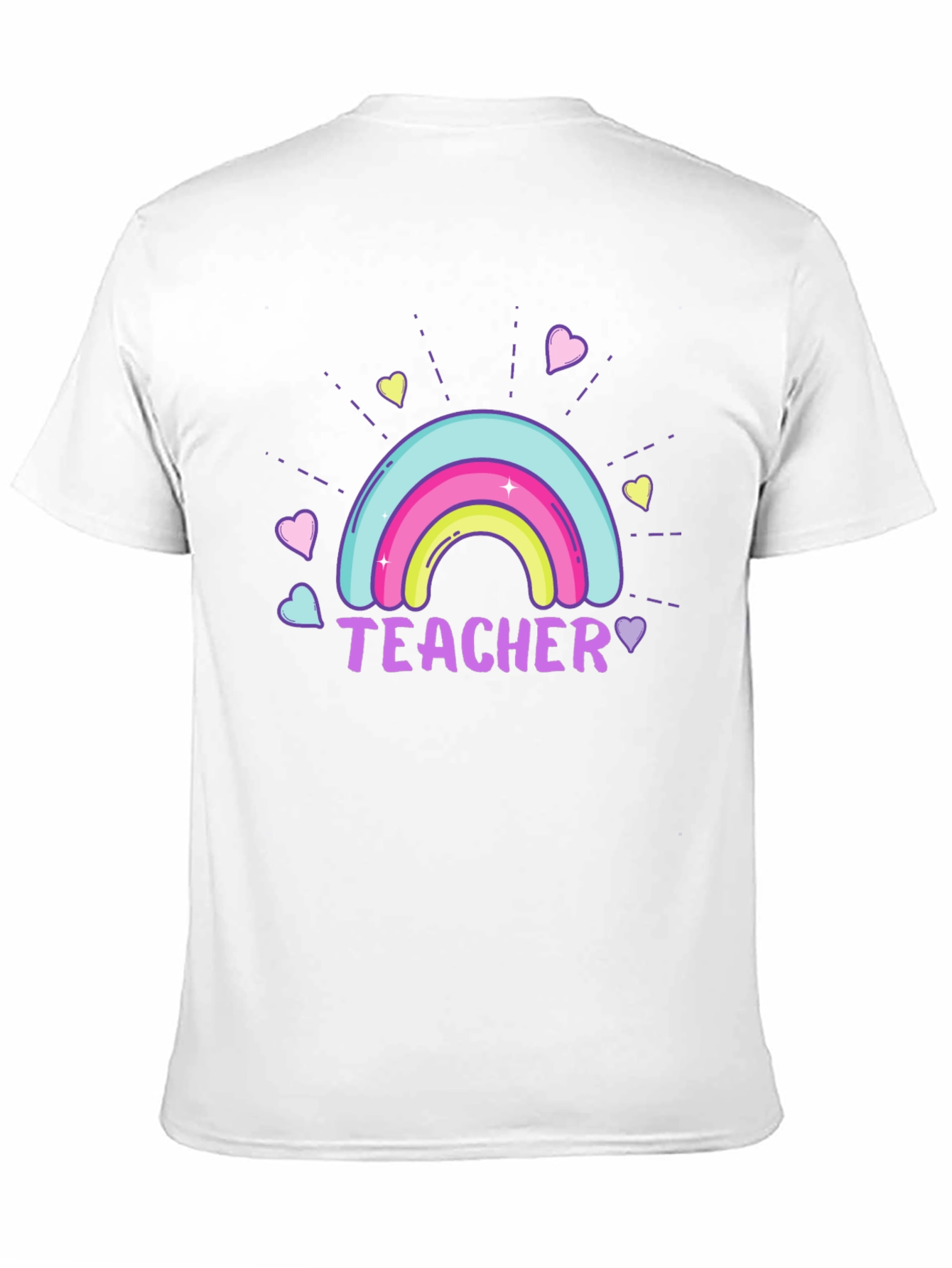 Black Teacher Rainbow Graphic Tee - Unisex Black T-Shirt view 11