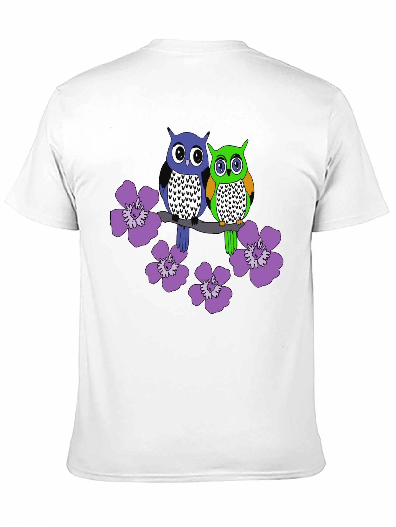 Black Owl & Floral Graphic Tee - Men's Black T-Shirt view 11