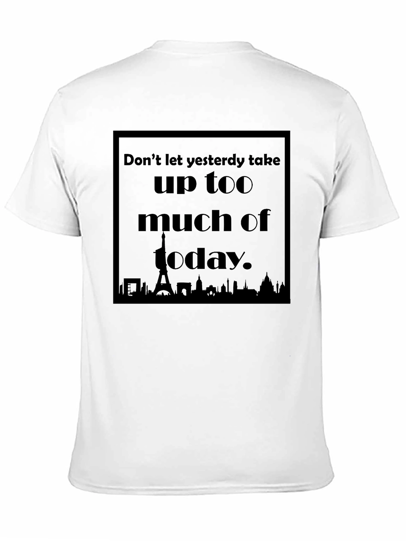 Black Inspirational Paris Skyline Black T-Shirt view 11