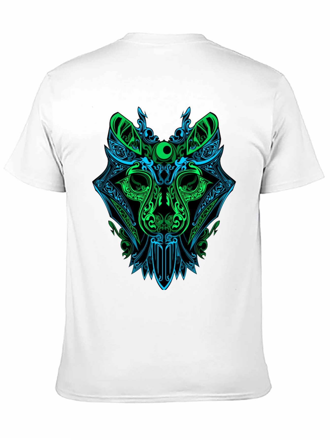 Black Neon Wolf Graphic Tee - Men's Black T-Shirt view 11