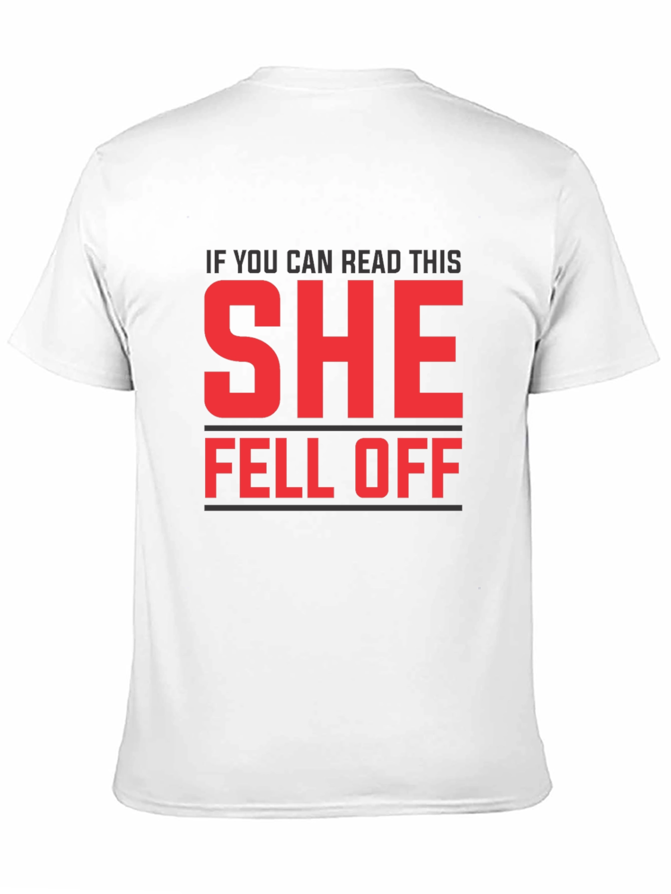 Black Funny SHE Fell Off T-Shirt view 11