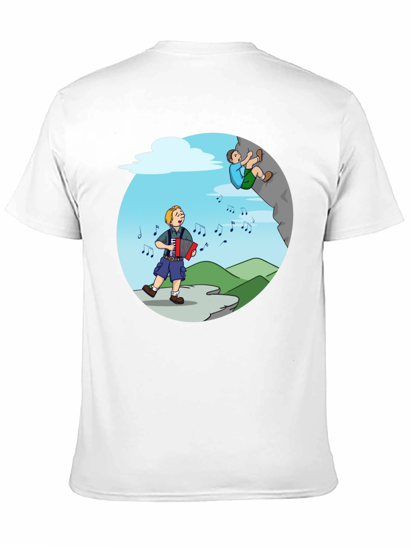 Black Accordion & Climbing T-Shirt - Musical Adventure Tee view 11