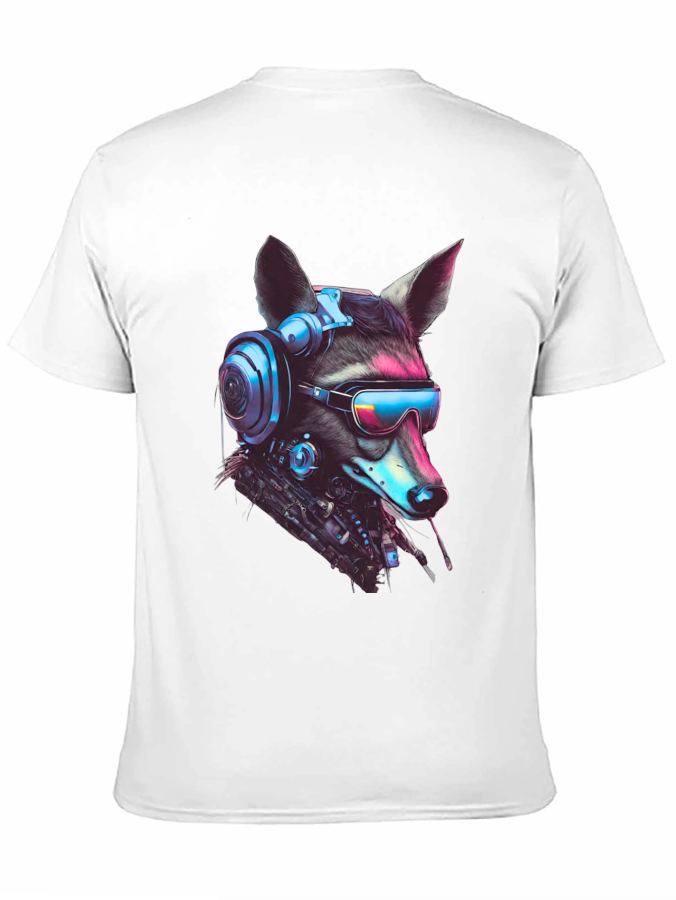 Black Cyberpunk Raccoon Graphic Tee - Futuristic Style view 11