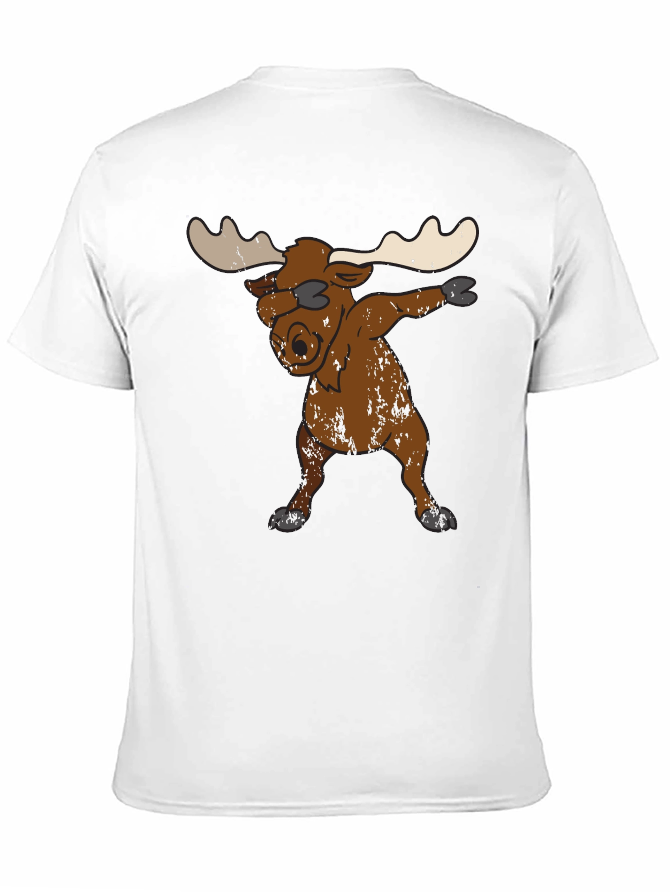 Black Dabbing Moose Graphic Tee - Unique Animal T-Shirt view 11