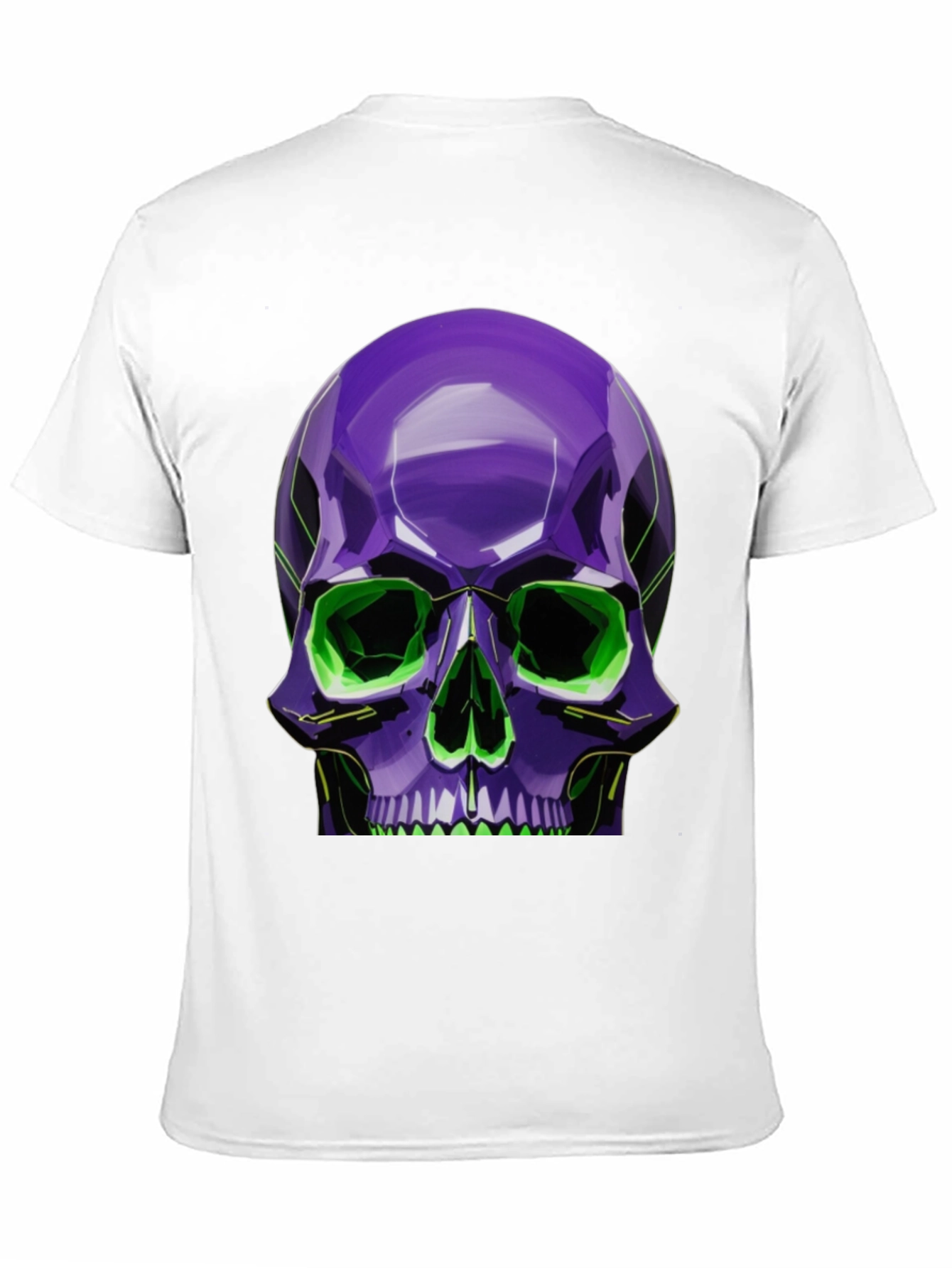 Black Neon Skull Graphic Tee - Stylish, Bold Design view 11