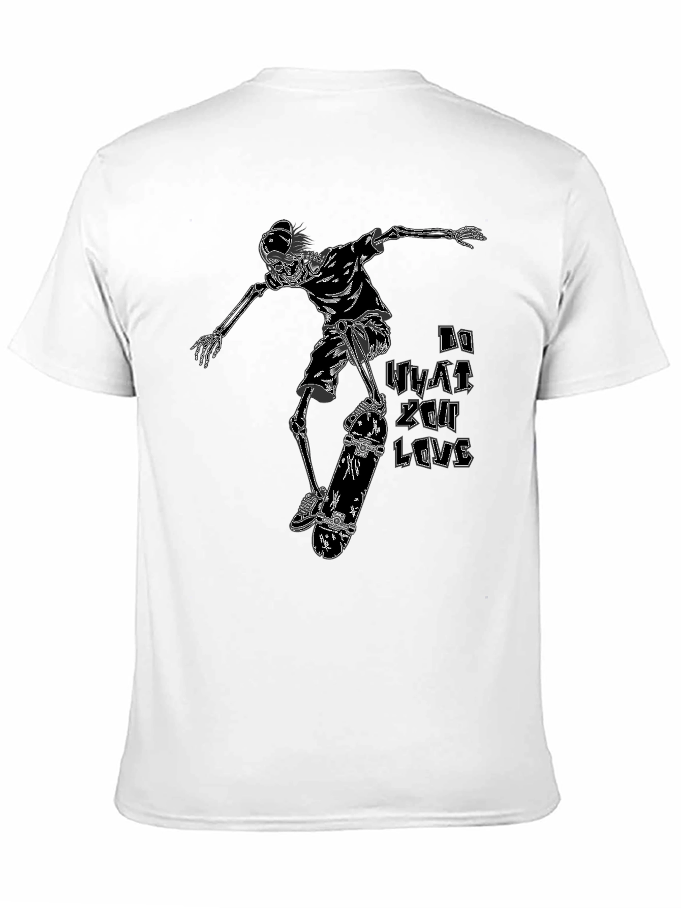 Black Skeleton Skateboarder T-Shirt - Do What You Love view 11