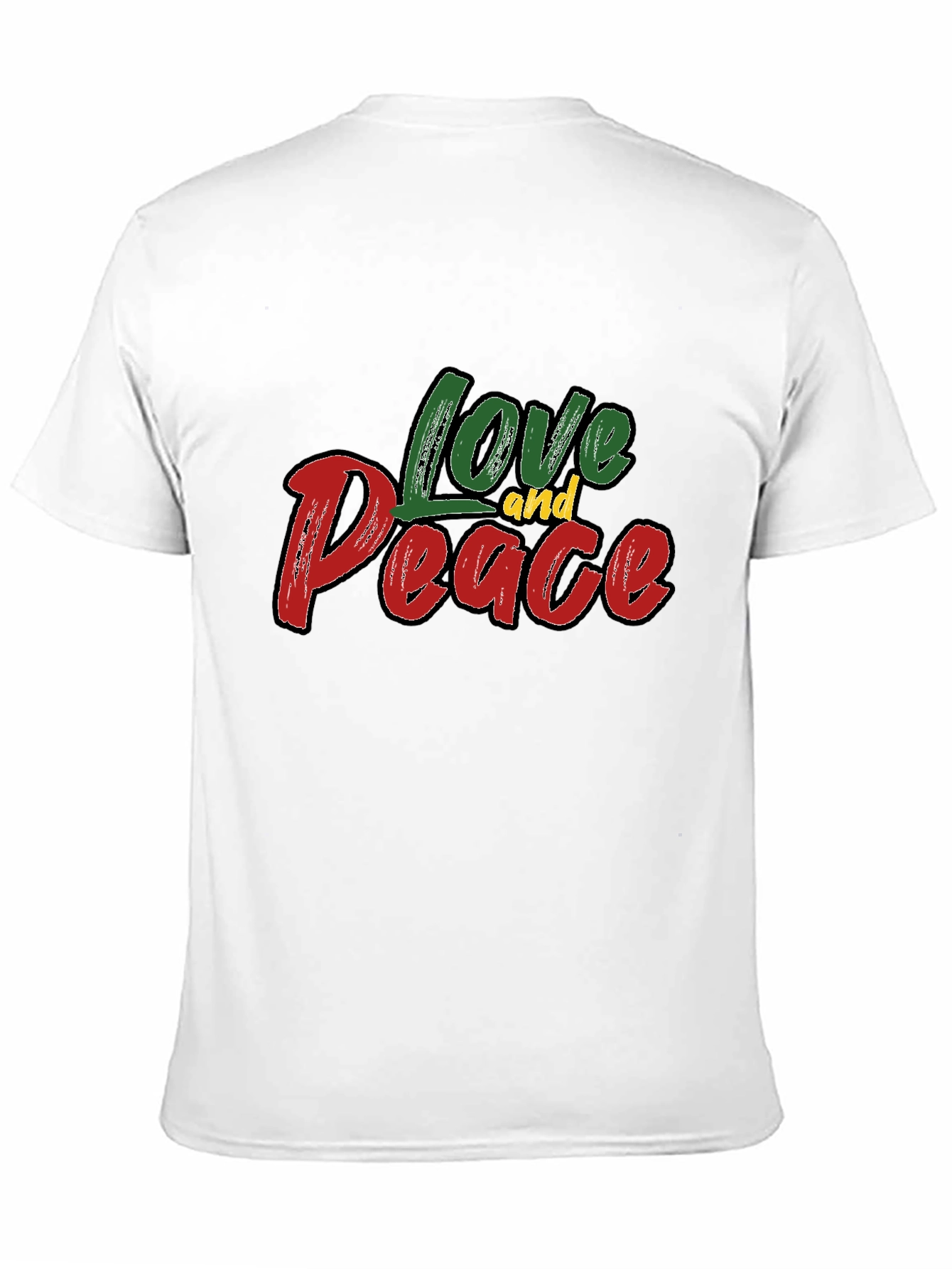 Black Love and Peace Graphic Black T-Shirt view 11